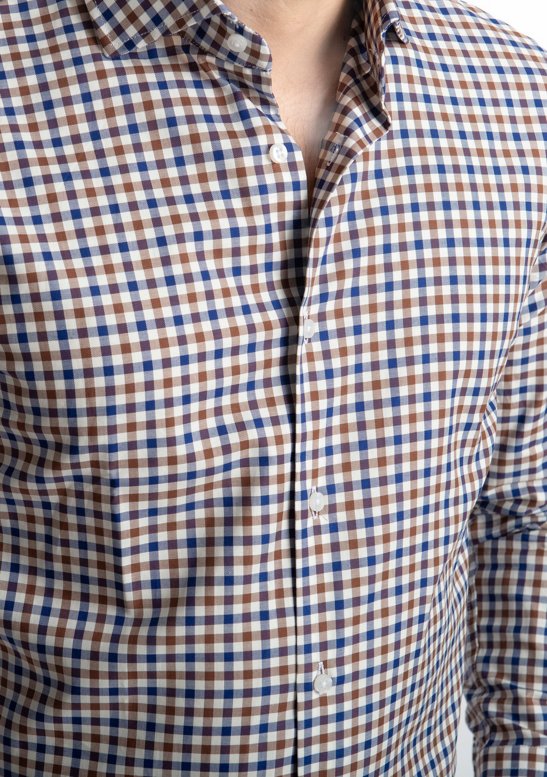 Camicia Quadri Blu-Marrone