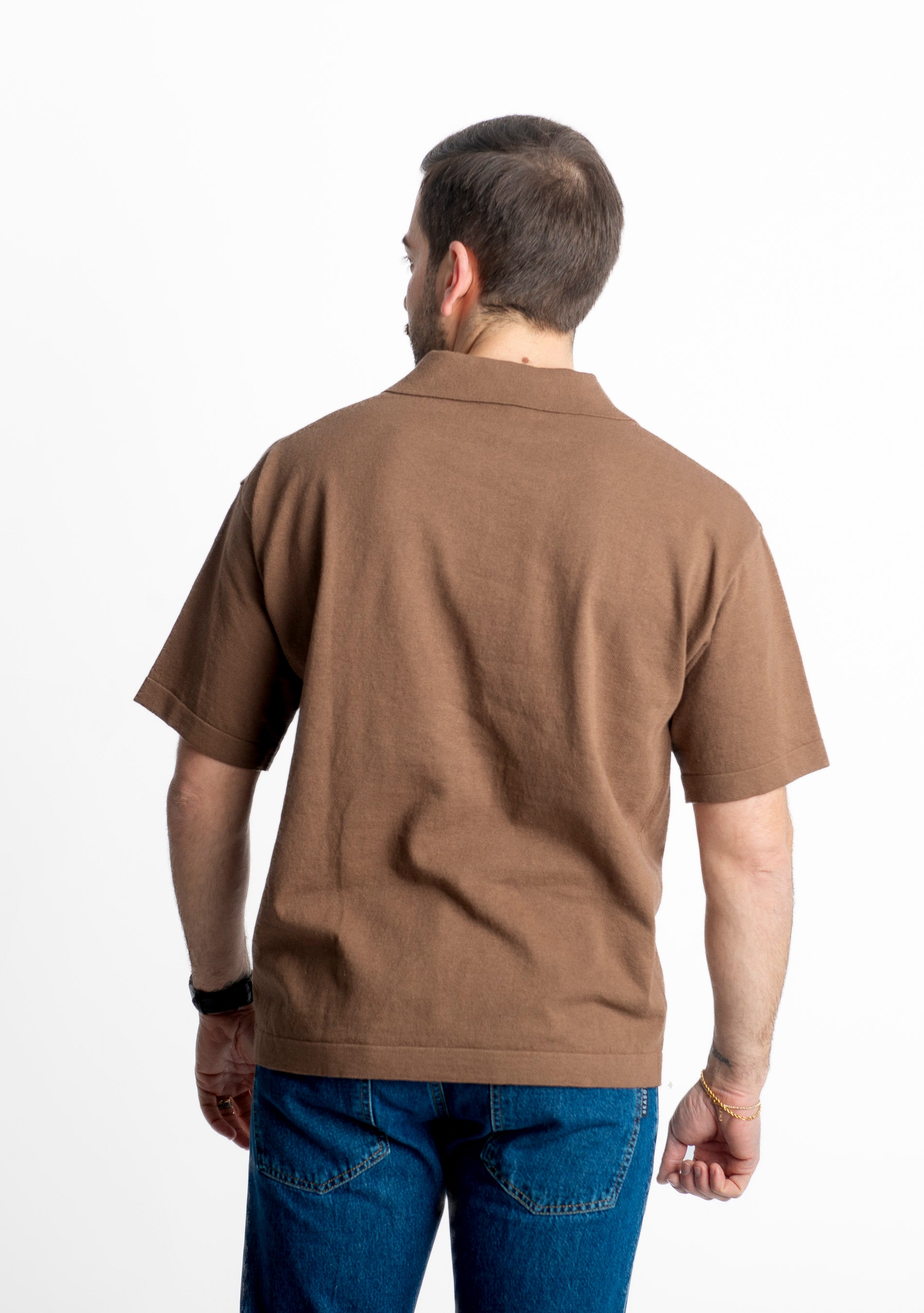 Polo in maglia Scollo V Old Money Terra