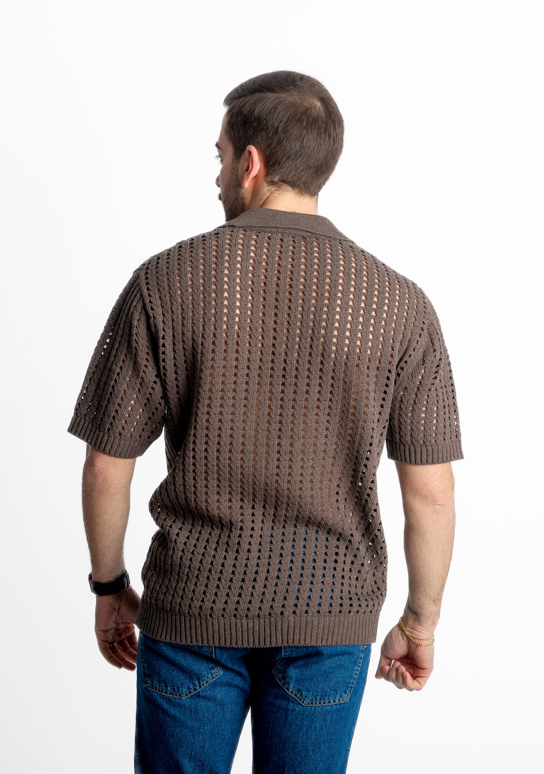 Polo in maglia Traforata Moro