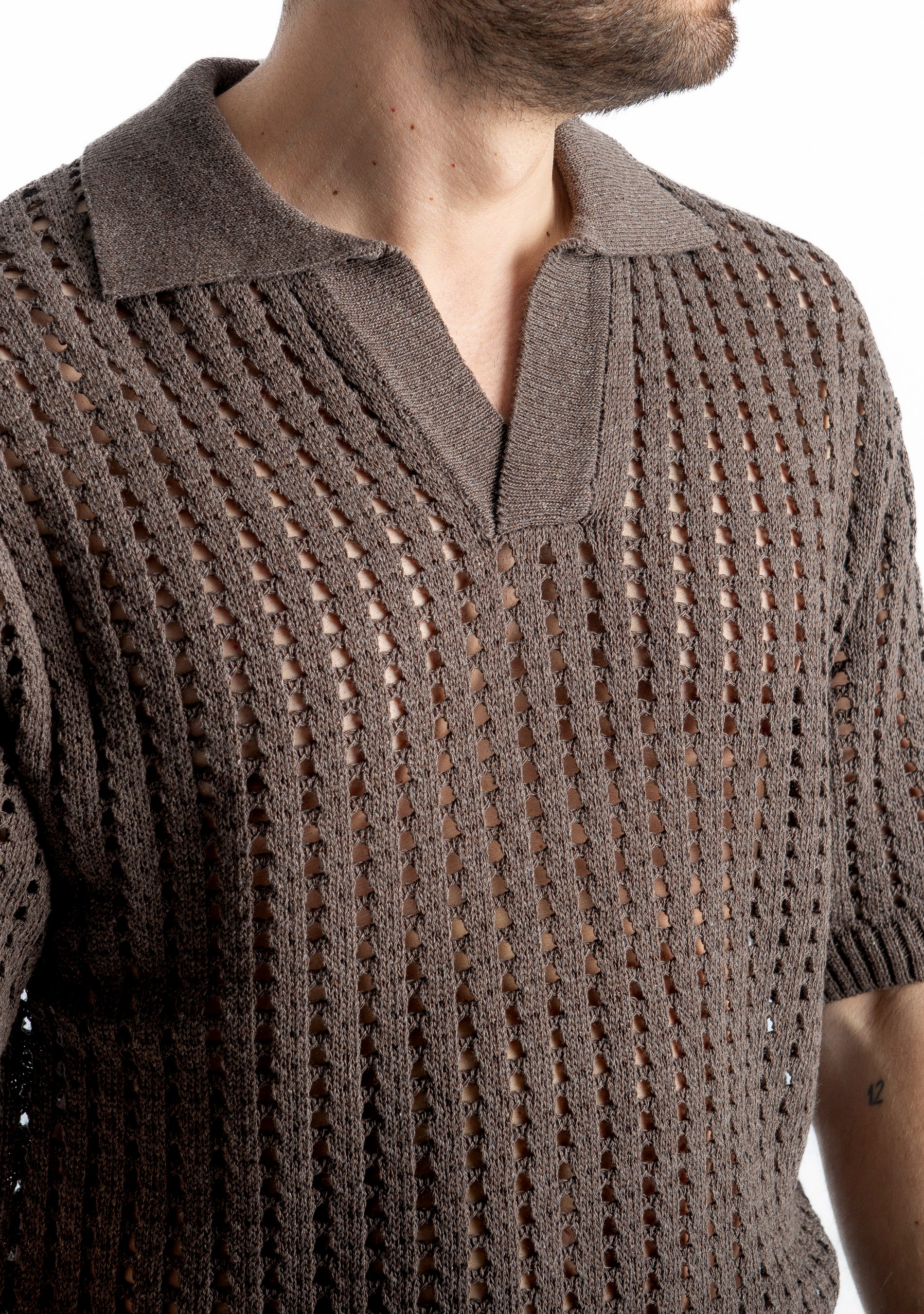 Polo in maglia Traforata Moro