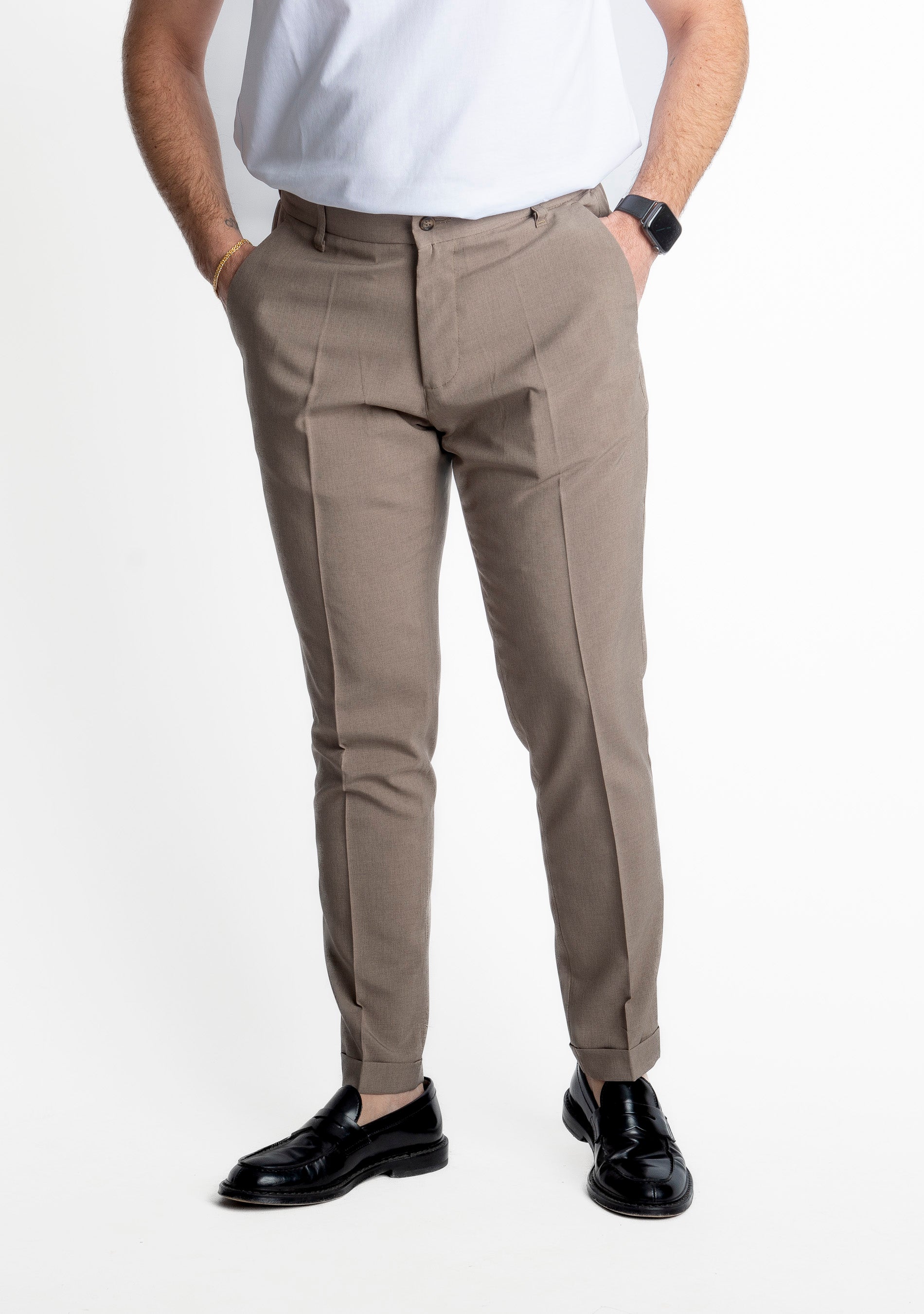 Pantalone 8007 con Elastico Beige