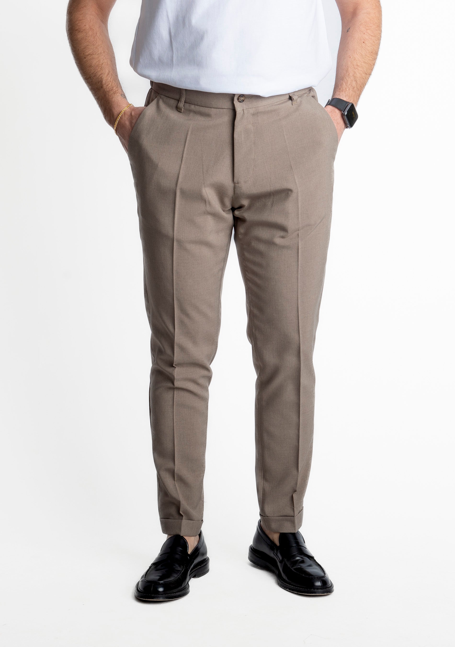 Pantalone 8007 con Elastico Beige