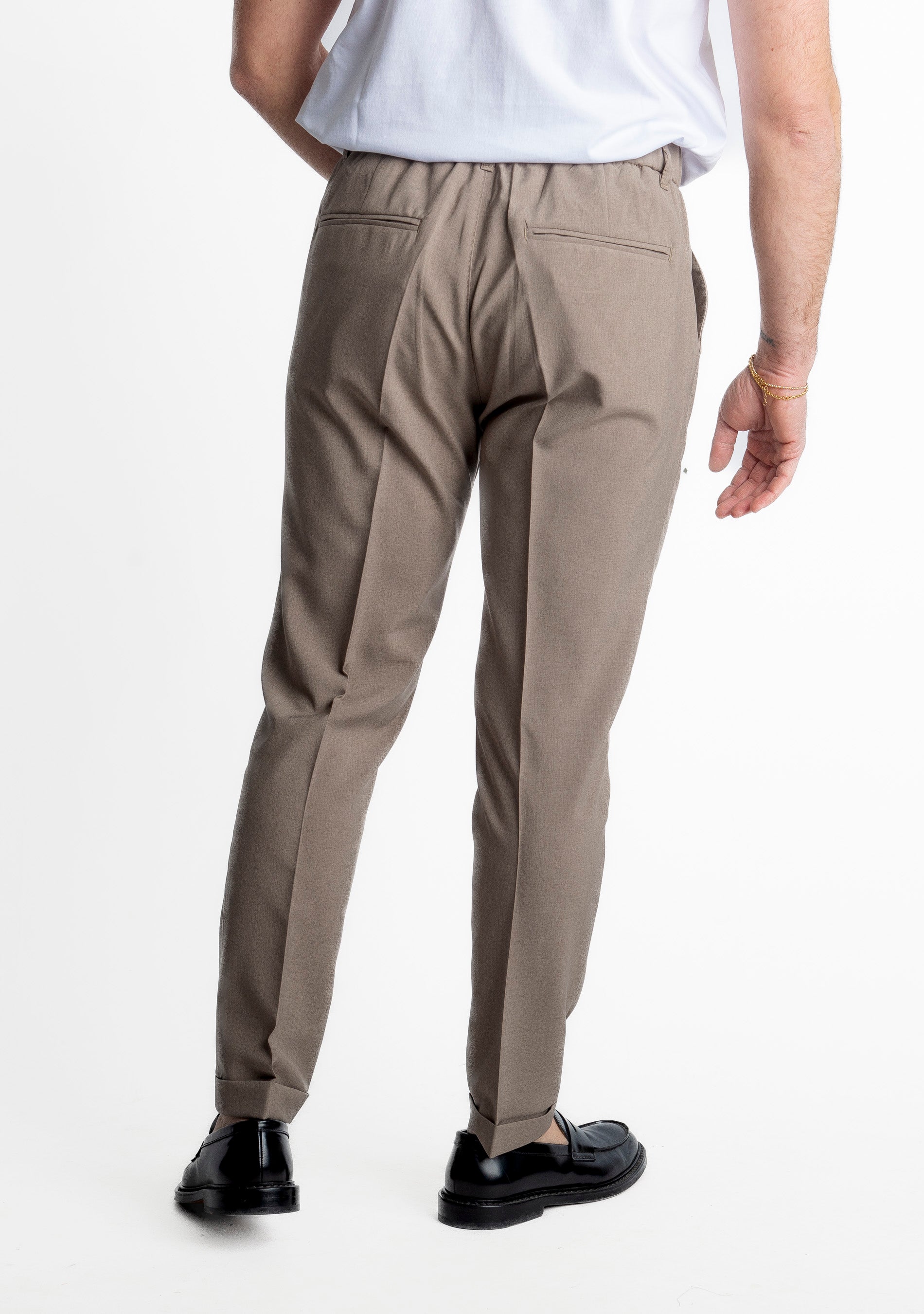 Pantalone 8007 con Elastico Beige