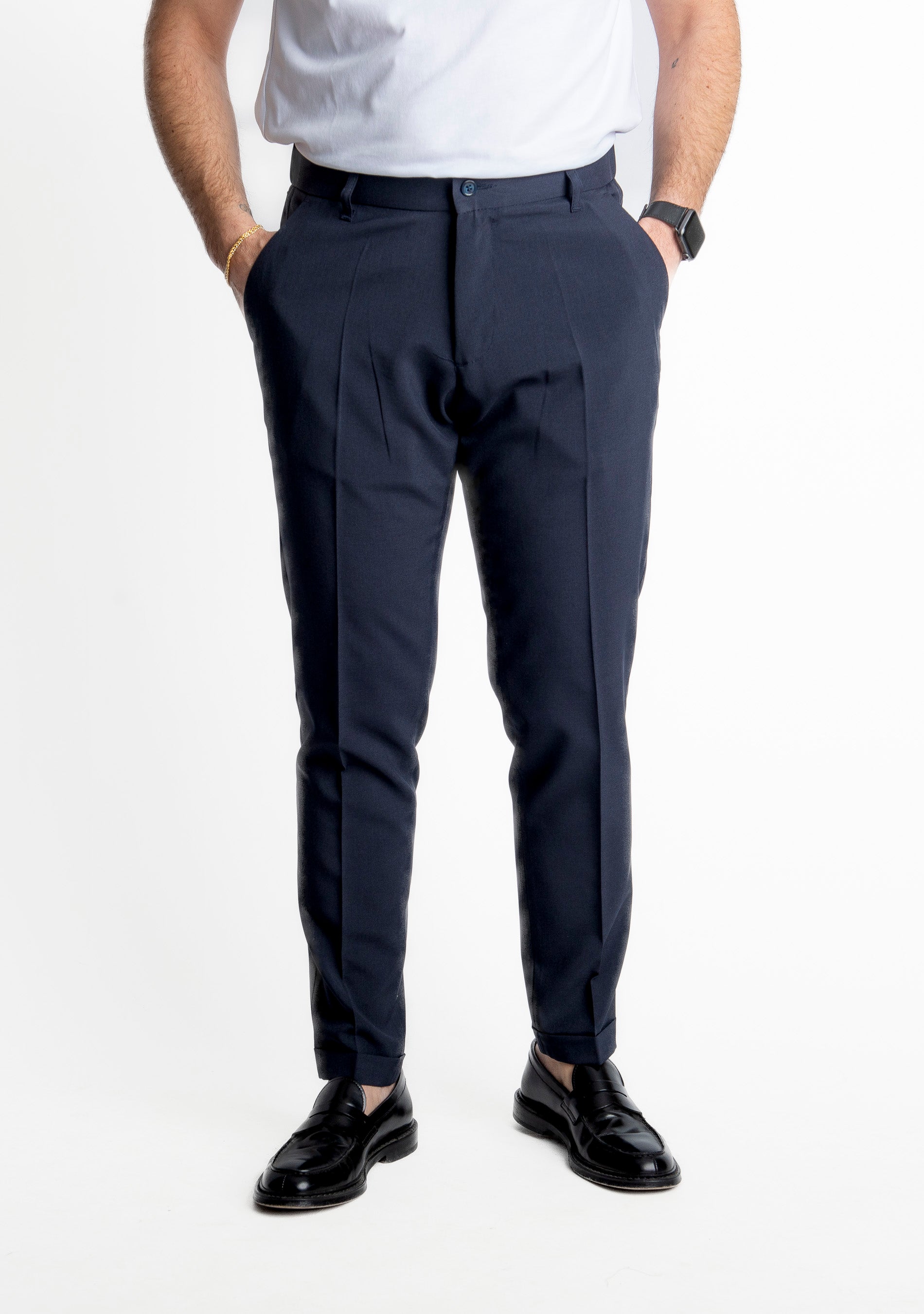 Pantalone 8007 con Elastico Blu