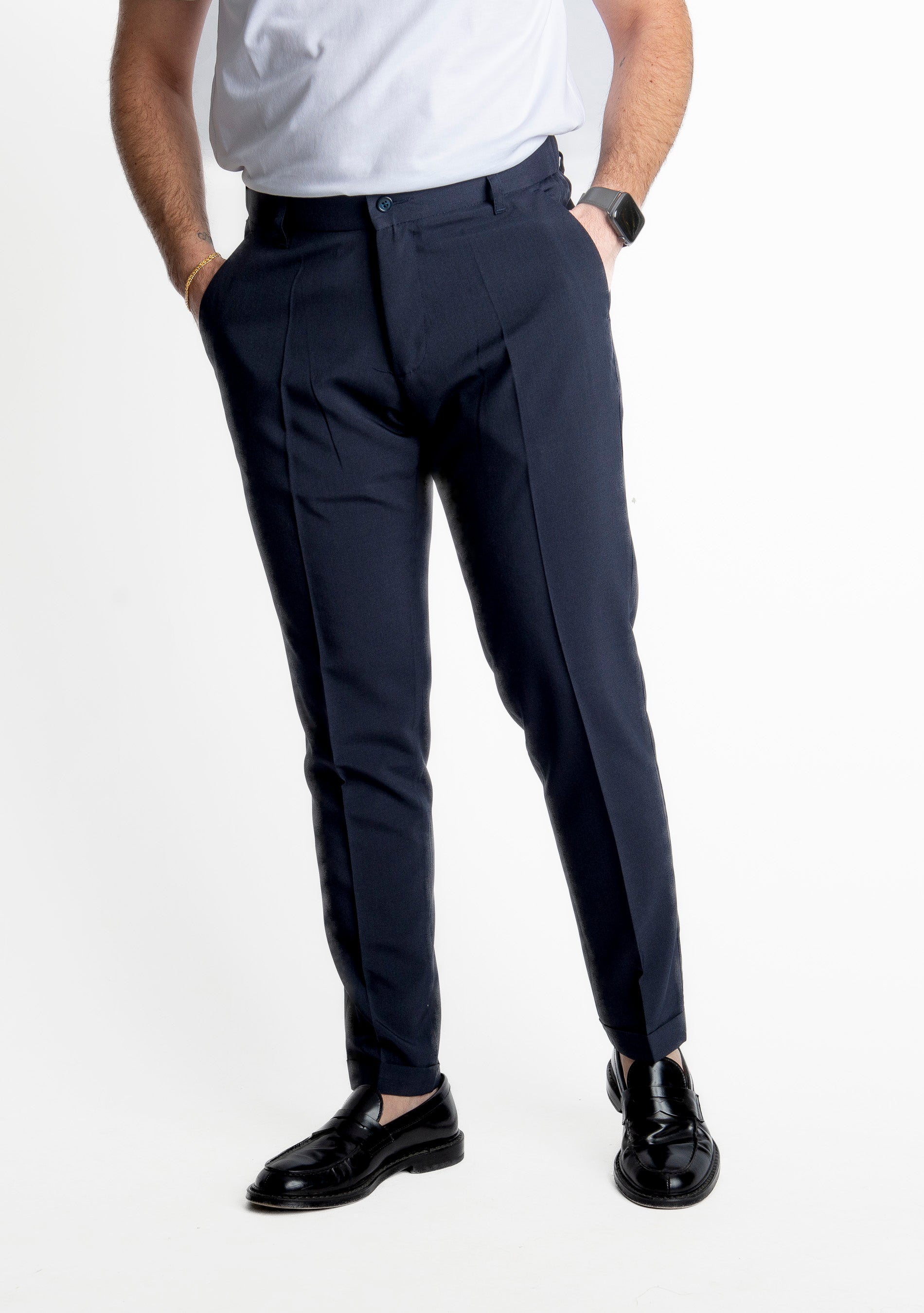 Pantalone 8007 con Elastico Blu