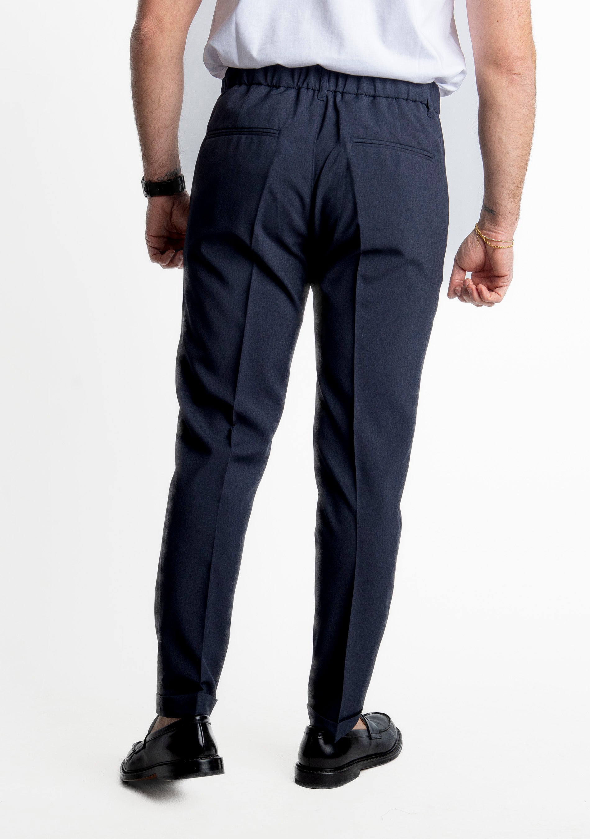 Pantalone 8007 con Elastico Blu