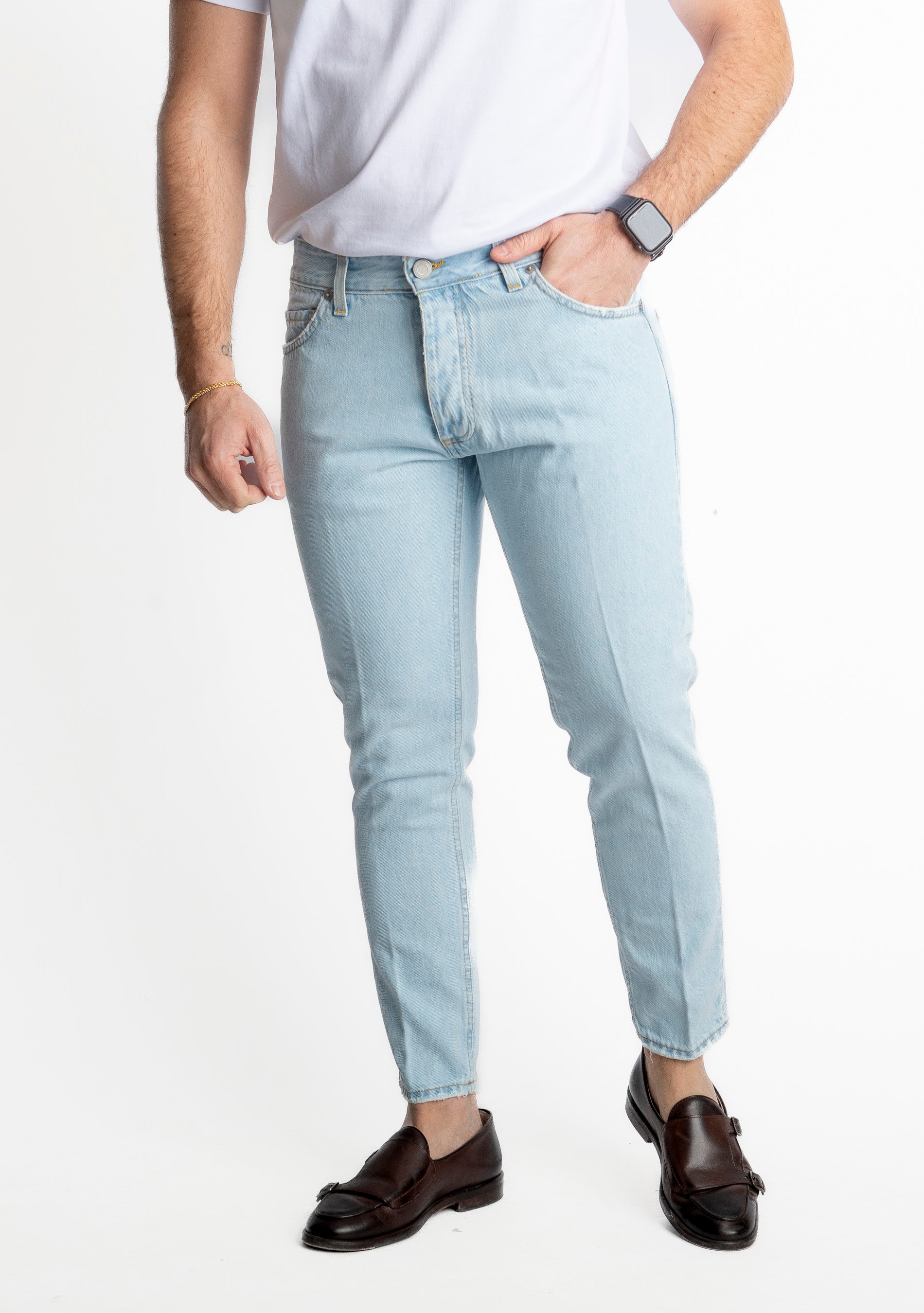 Jeans Uomo Slim Fit Marmorizzato