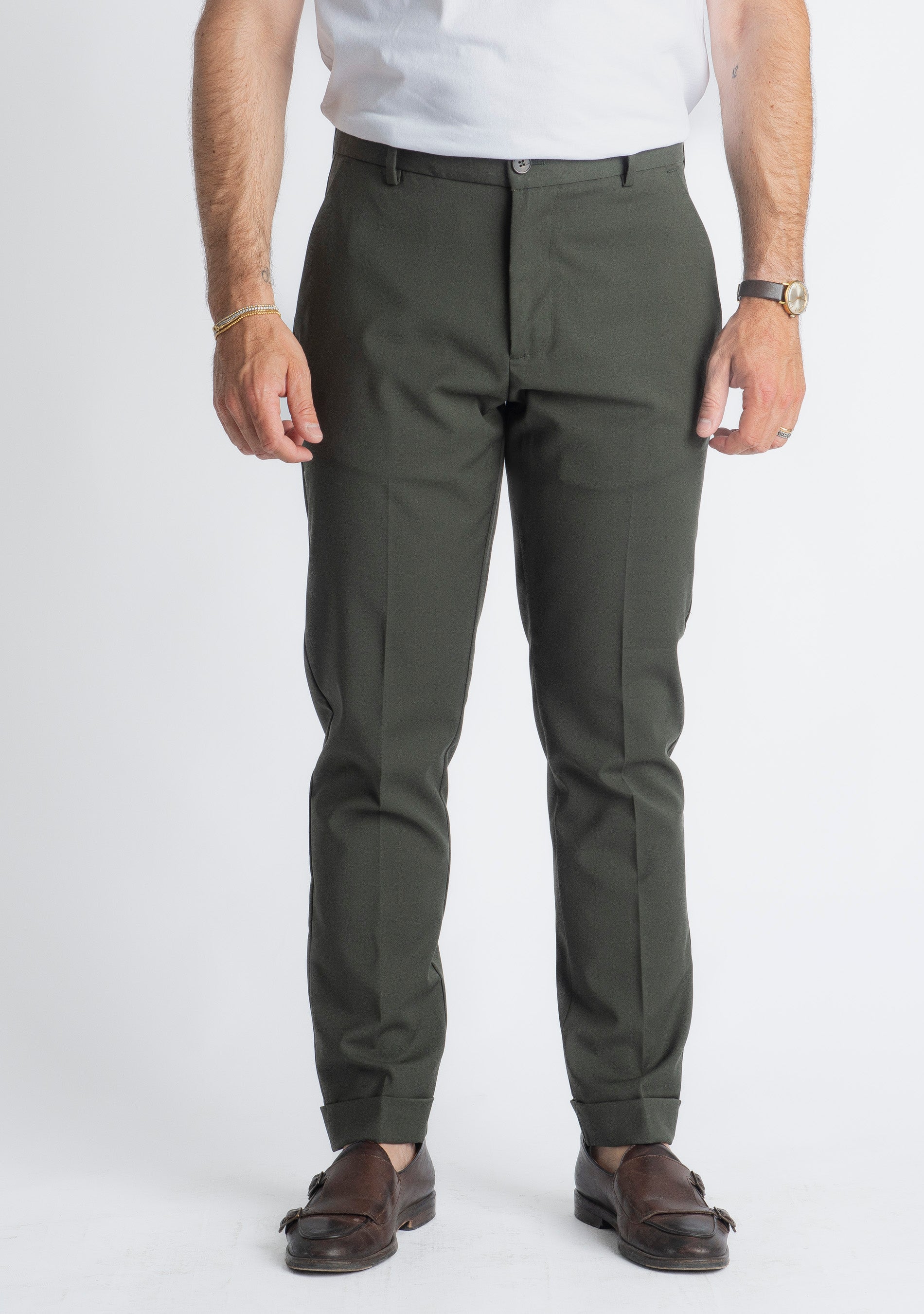 Pantalone Napoli Fresco Lana Verde
