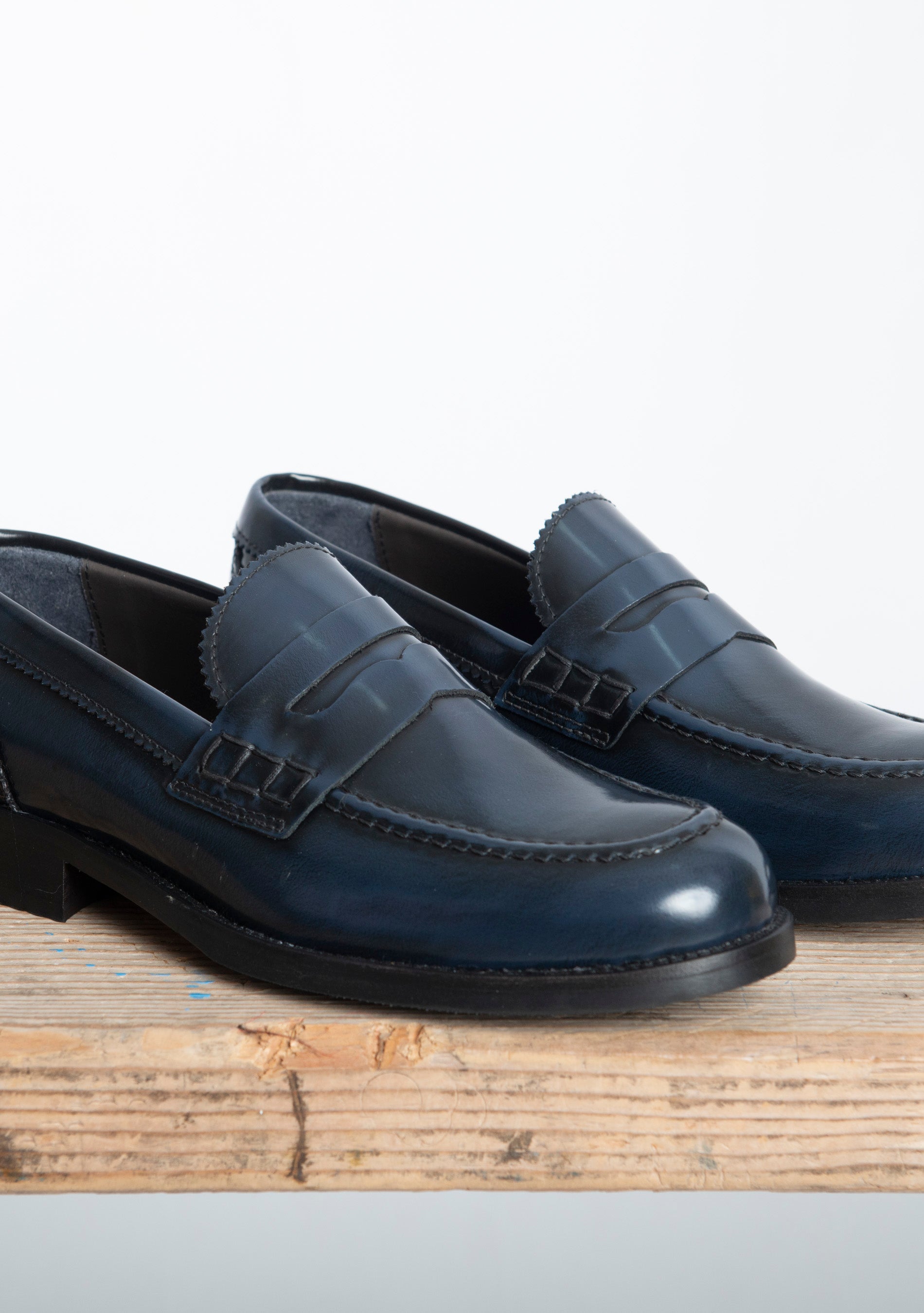 Mocassino Uomo College in Pelle Blu