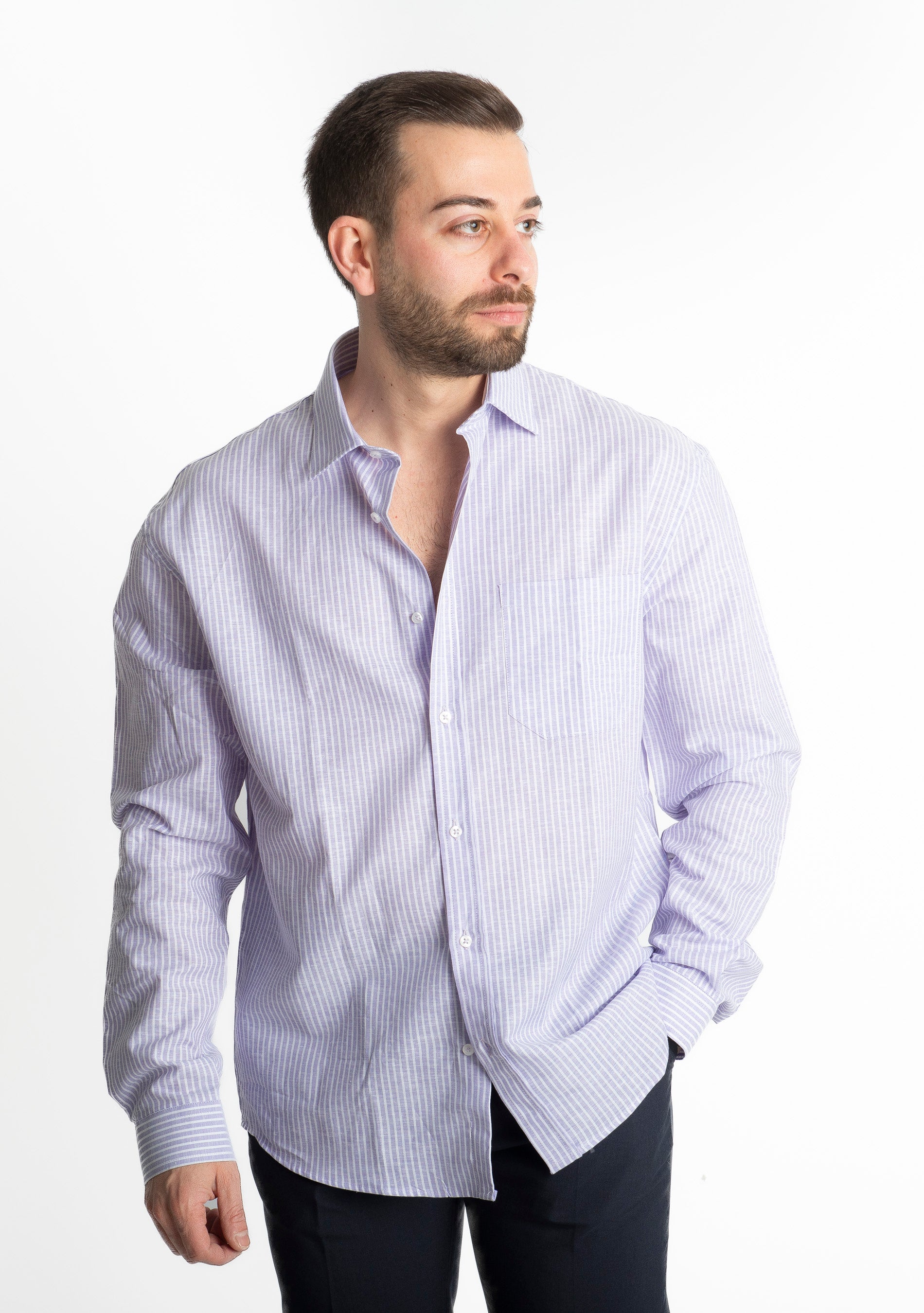 Over Shirt Rigata 1024 Lilla