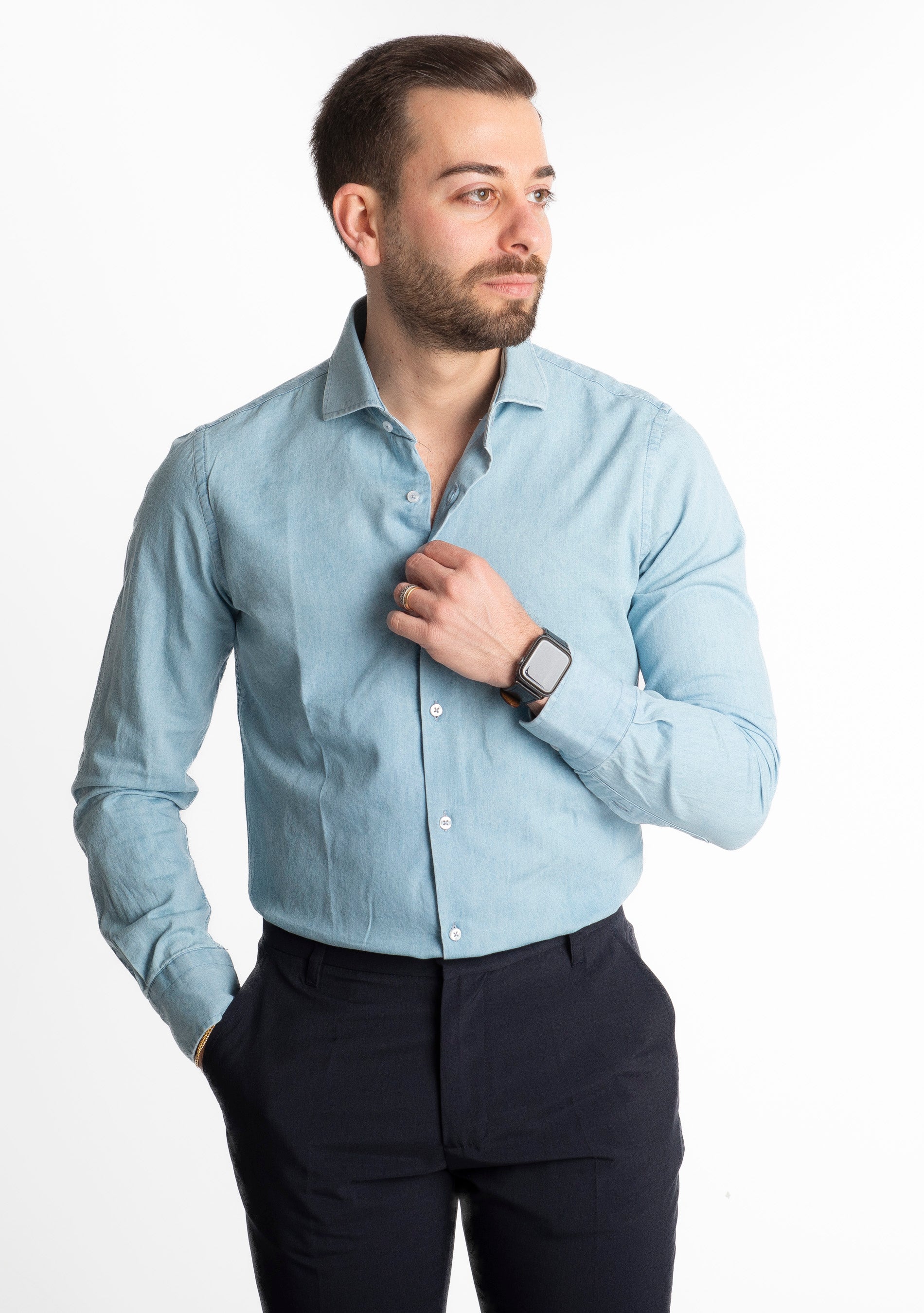 Camicia Denim Lavaggio Chiaro