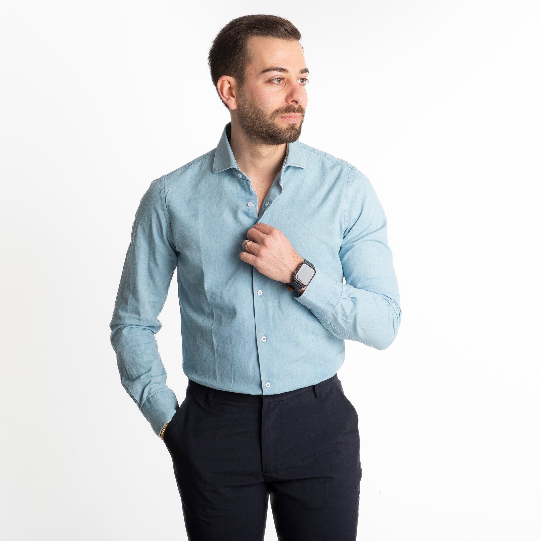 Camicia Denim Lavaggio Chiaro