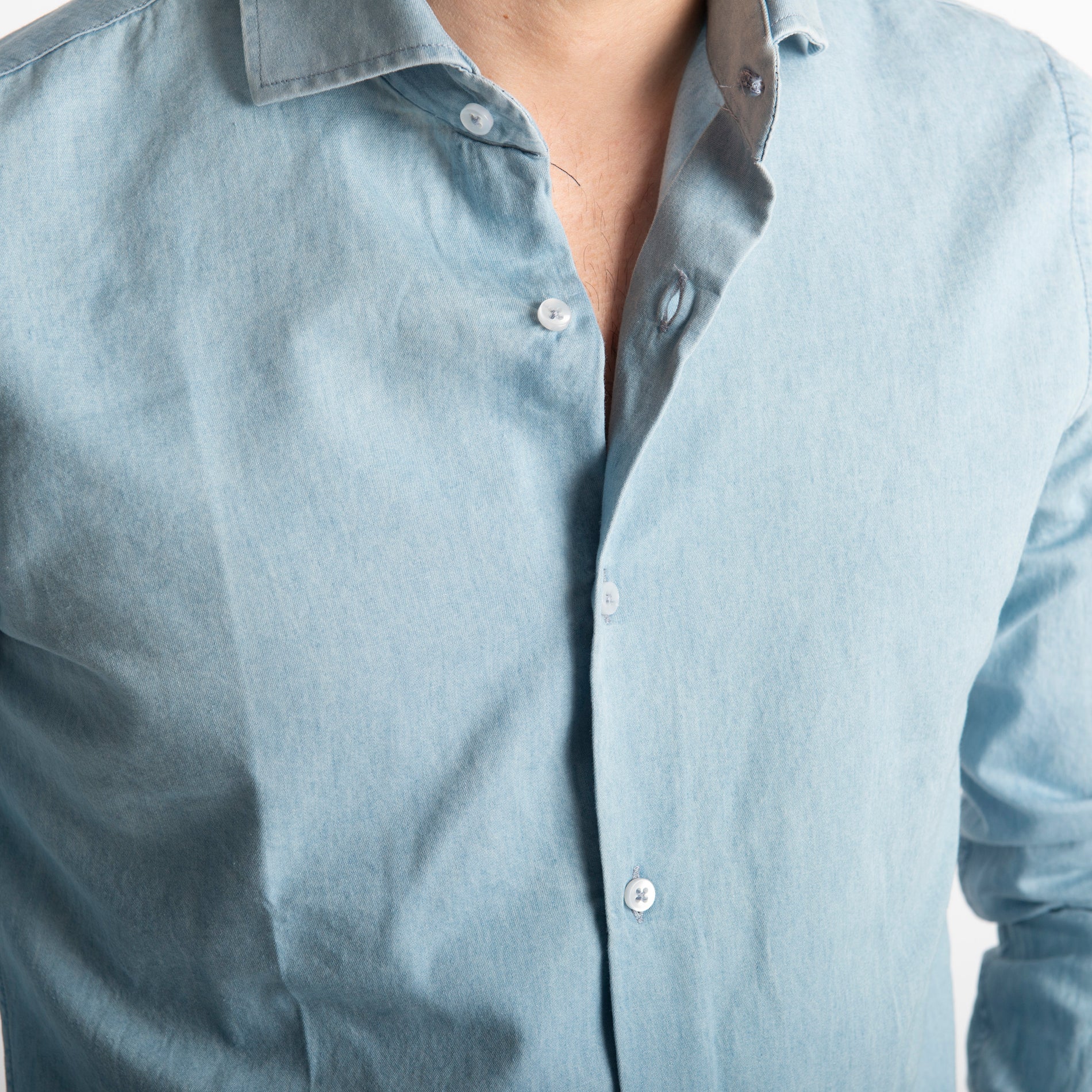 Camicia Denim Lavaggio Chiaro