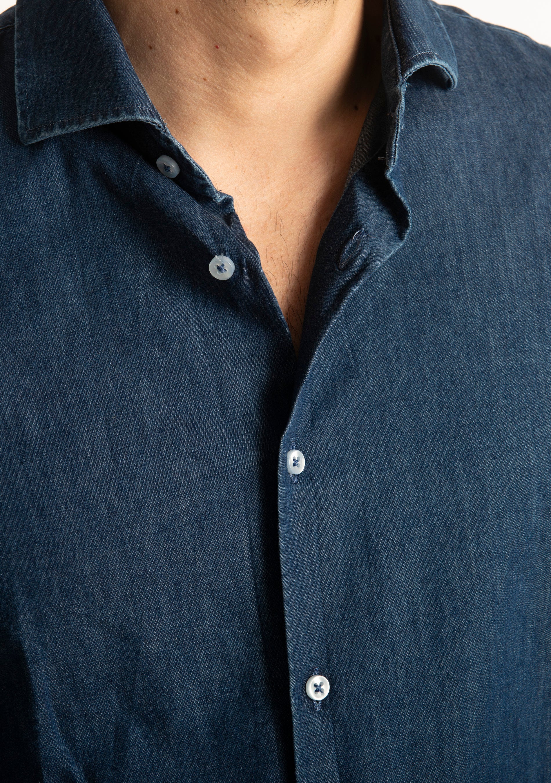 Camicia Denim Lavaggio Blu Scuro