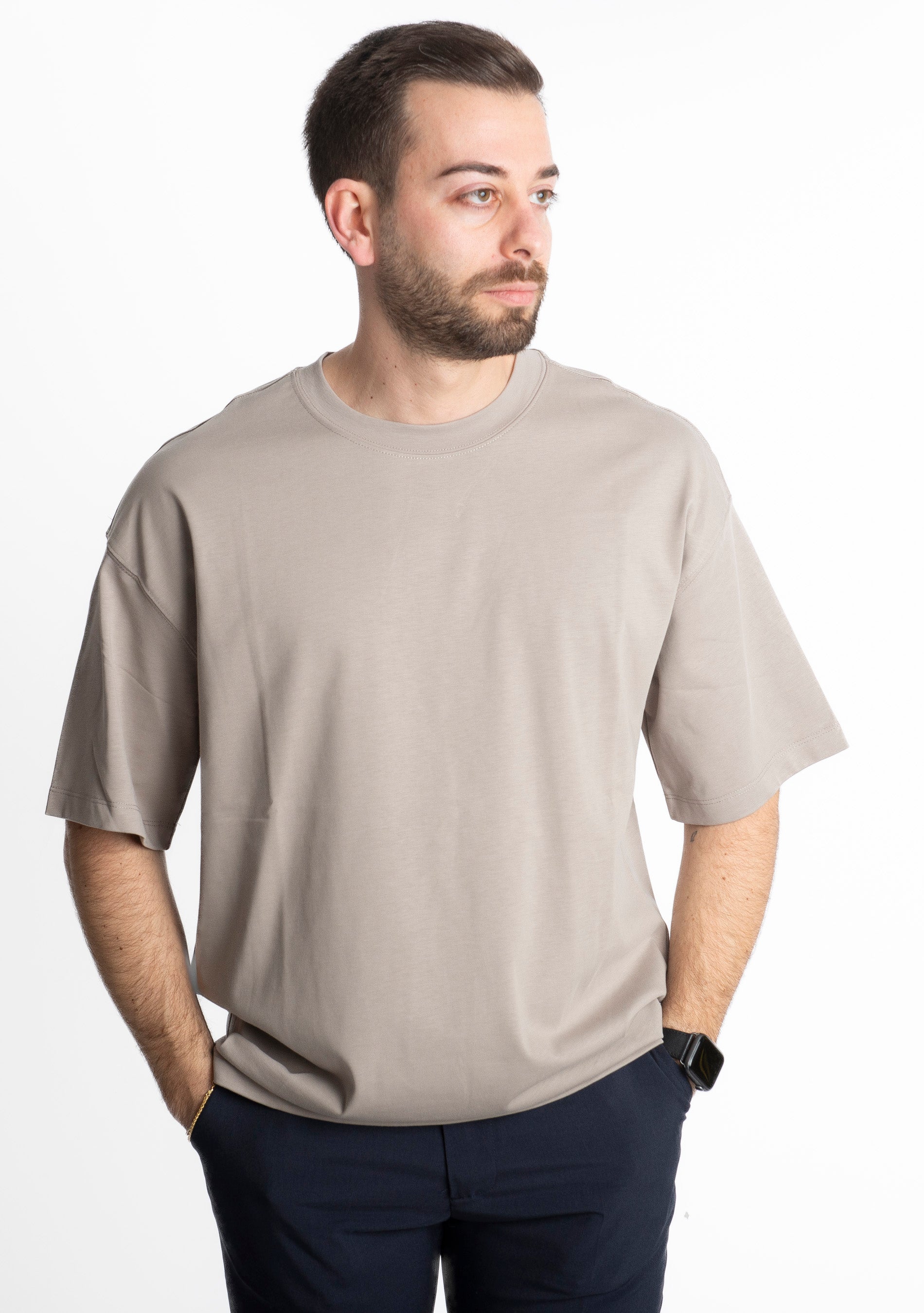 T-Shirt Basic Relax Fit Sabbia