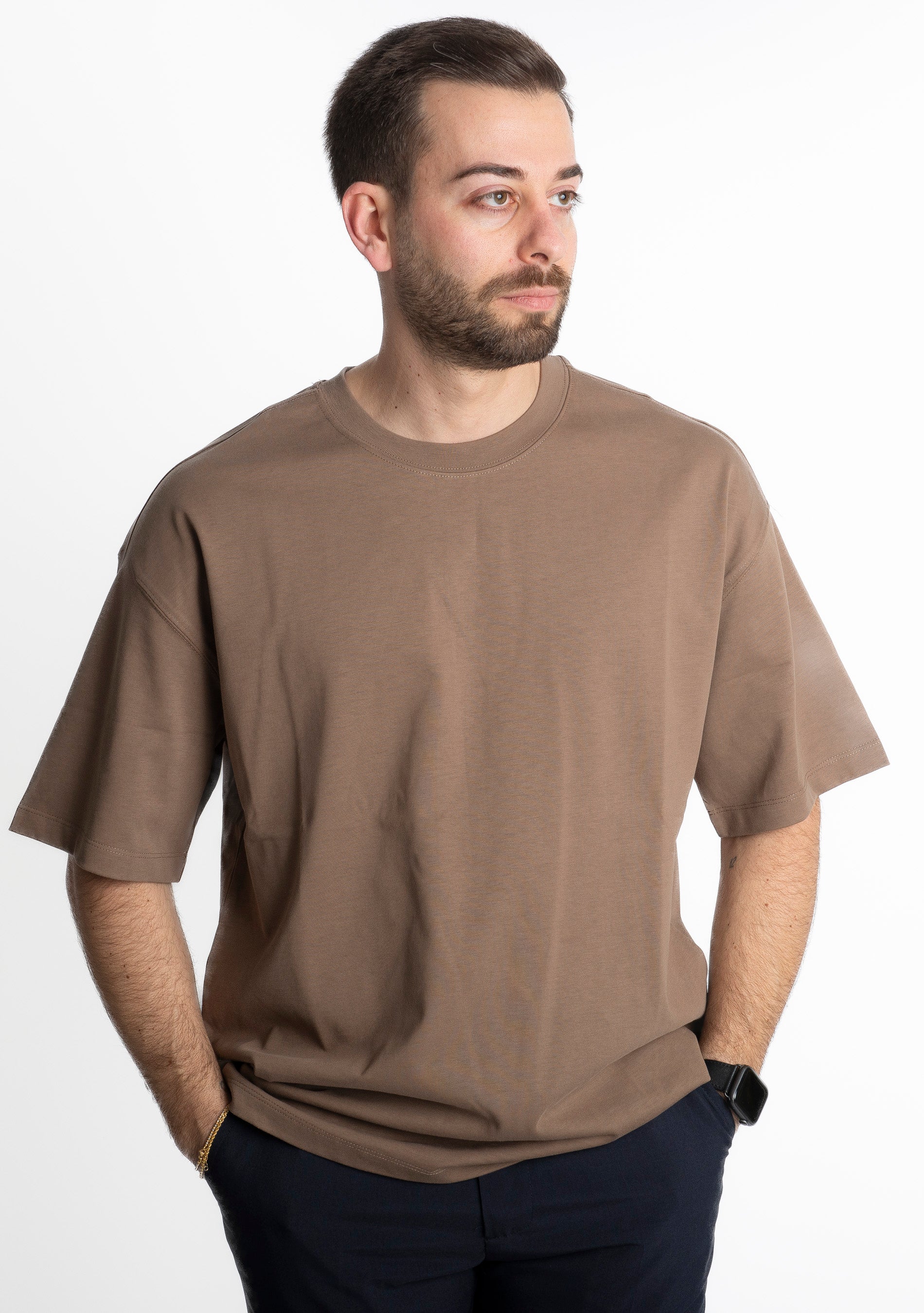 T-Shirt Basic Relax Fit Marrone