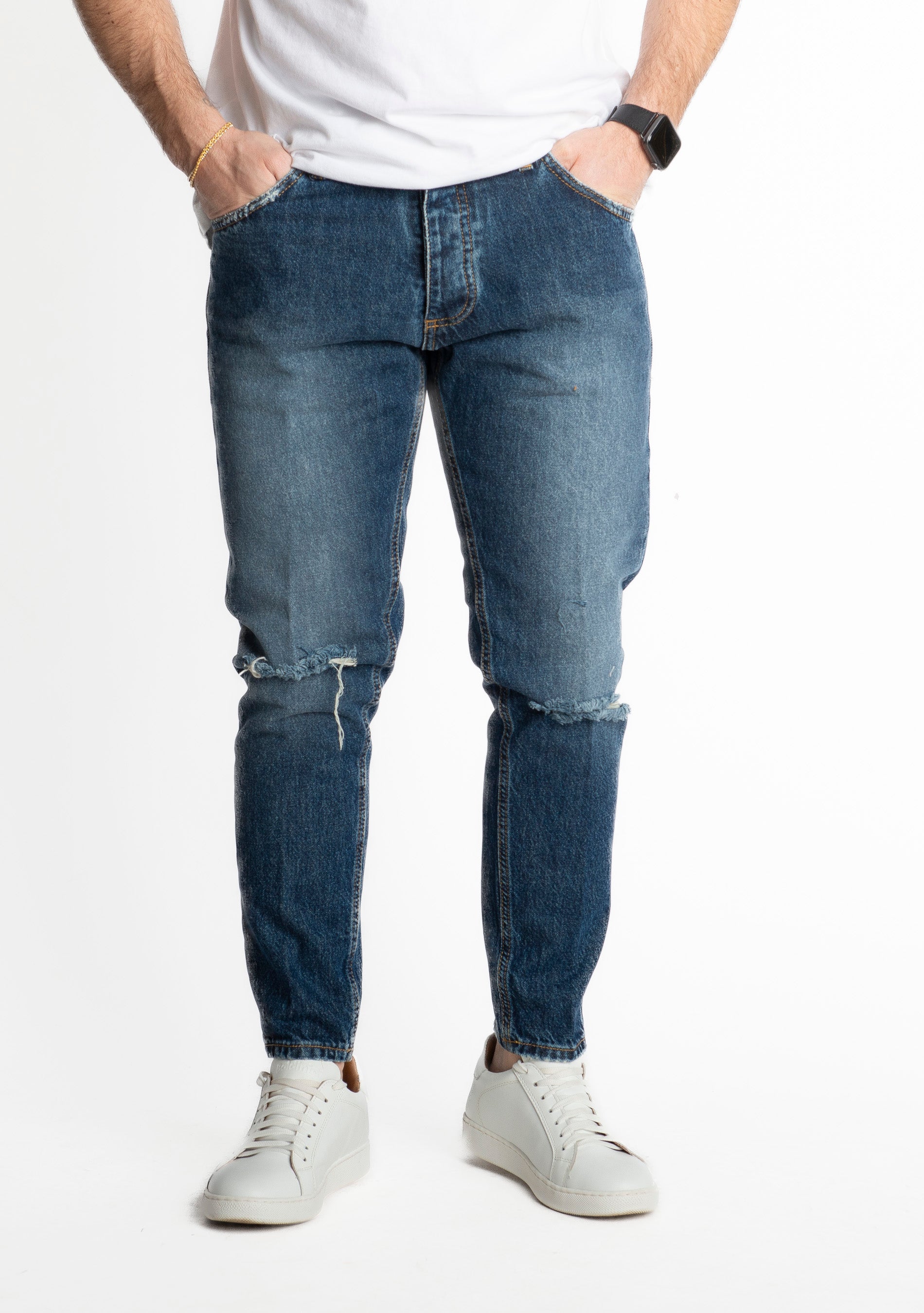 Jeans Slim Fit S132 Taglio Ginocchio