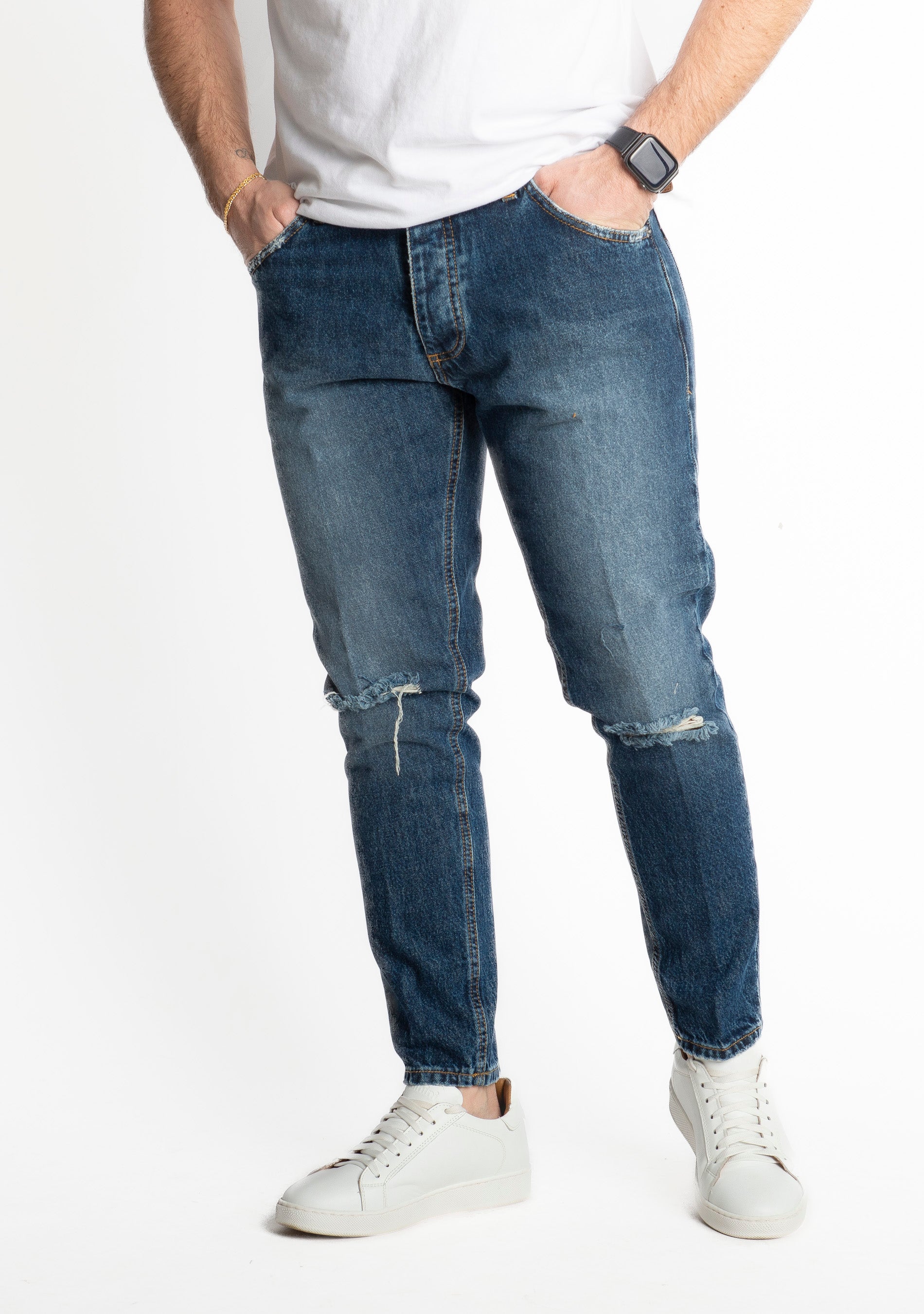 Jeans Slim Fit S132 Taglio Ginocchio
