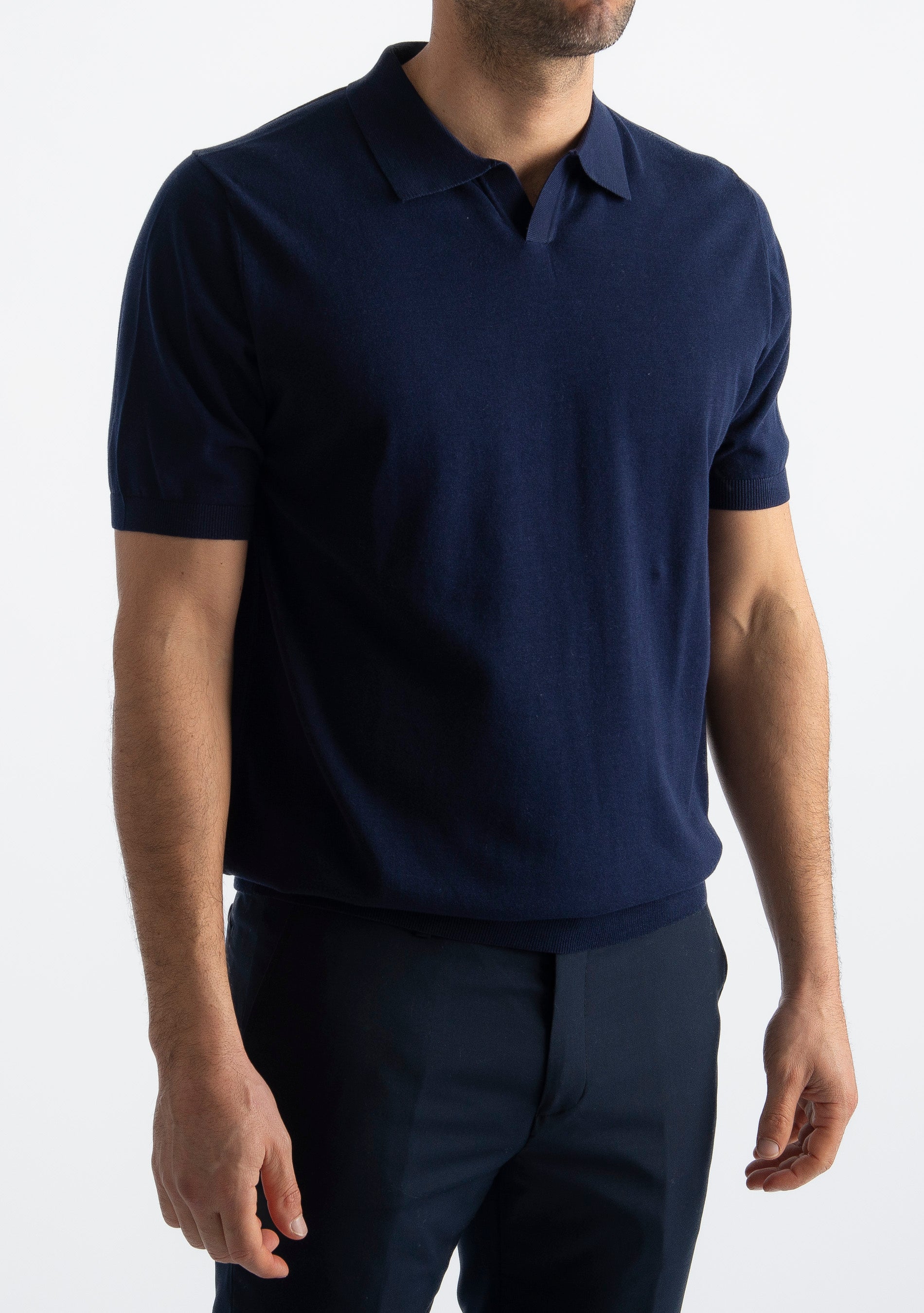 Polo Derby Cotone Superior Quality Blu