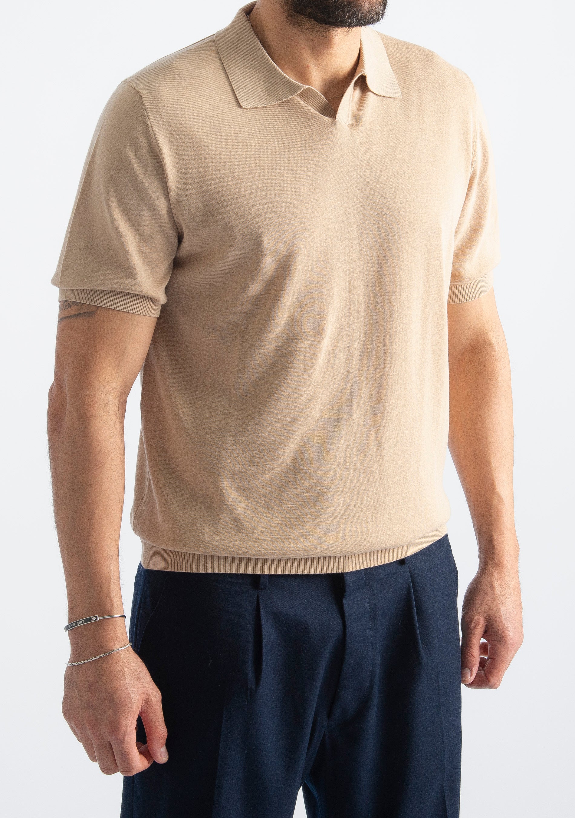 Polo Derby Cotone Superior Quality Beige