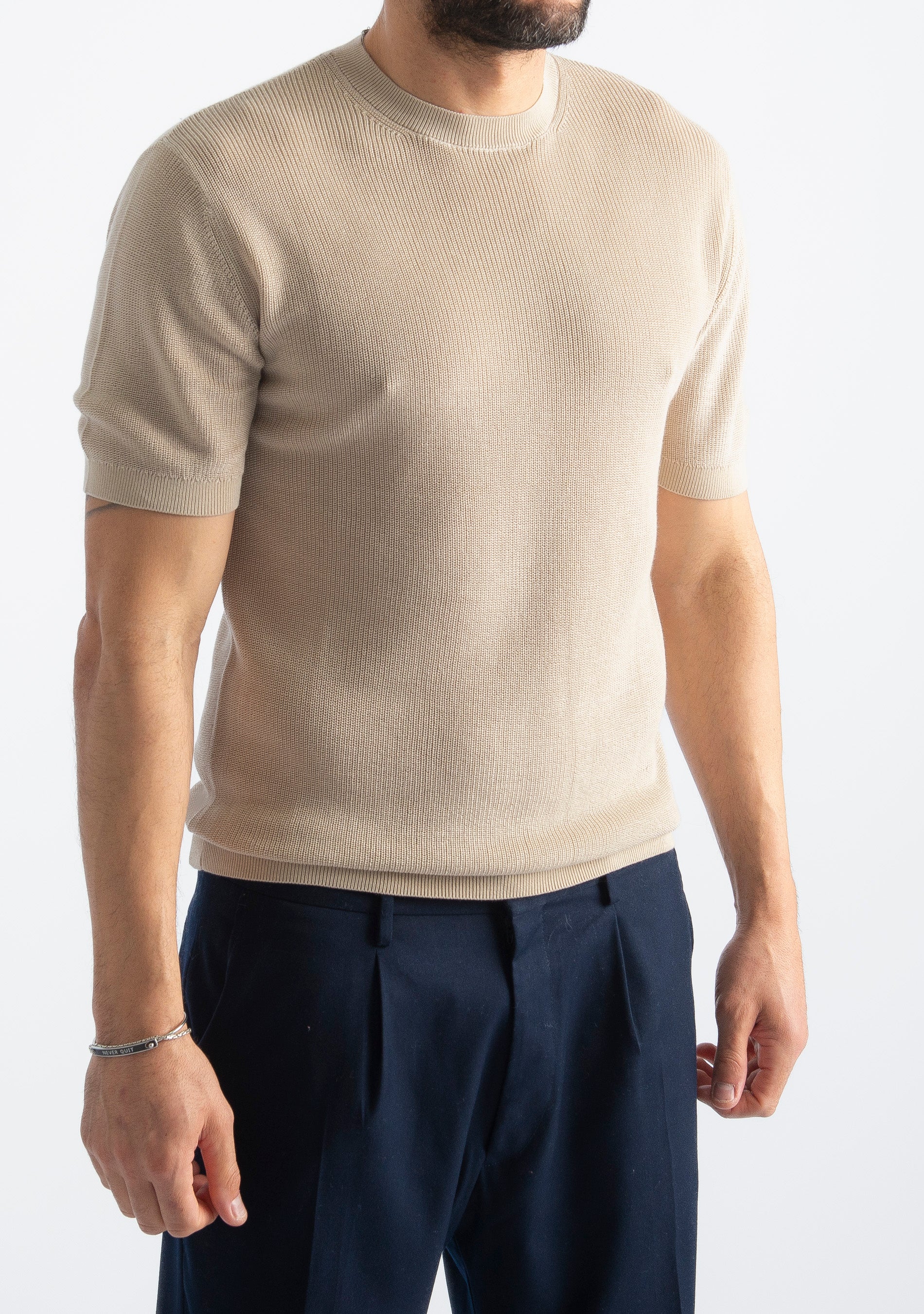T-Shirt Girocollo Costa Inglese Beige