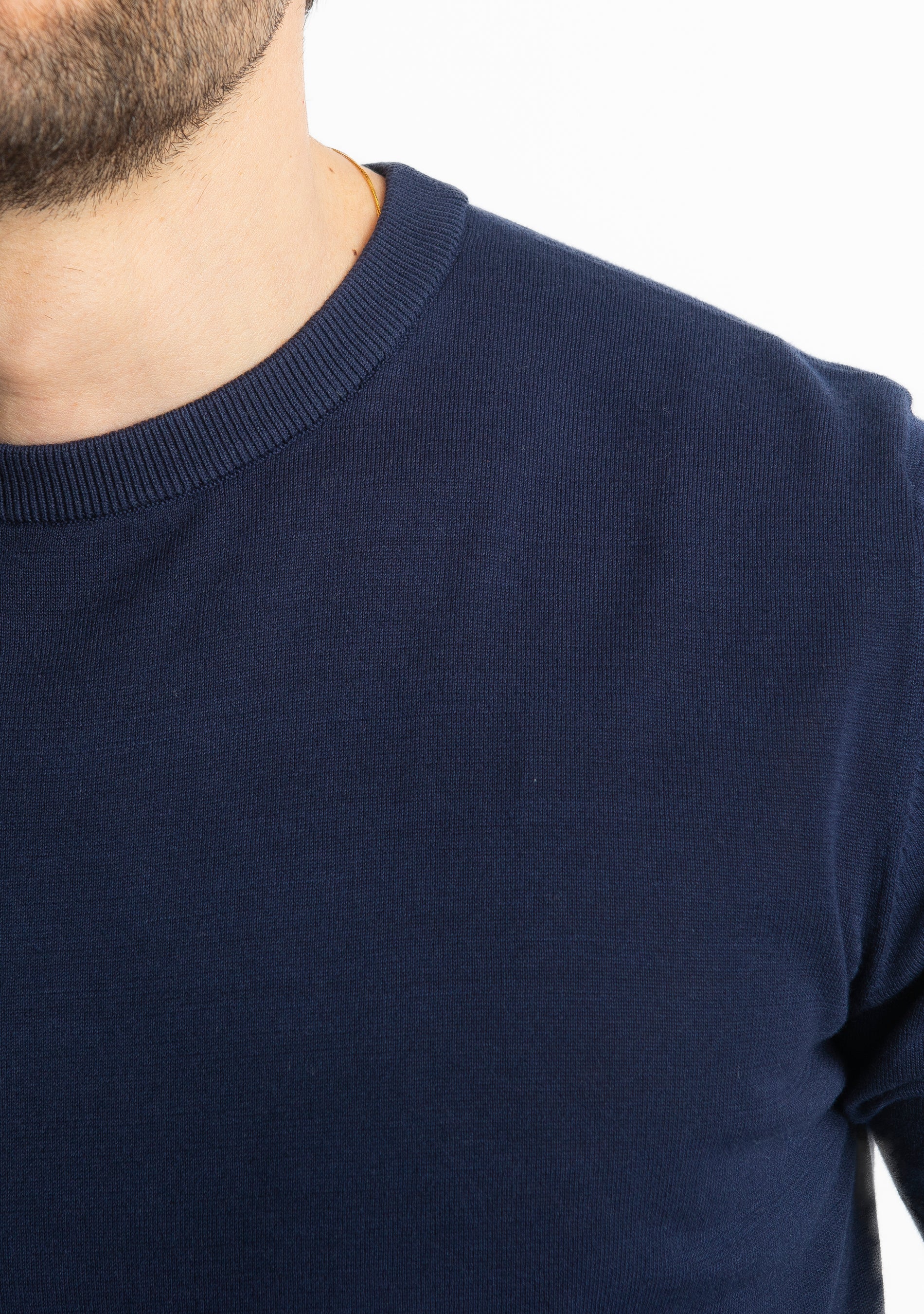 T-Shirt Girocollo Cotone Superior Quality Blu