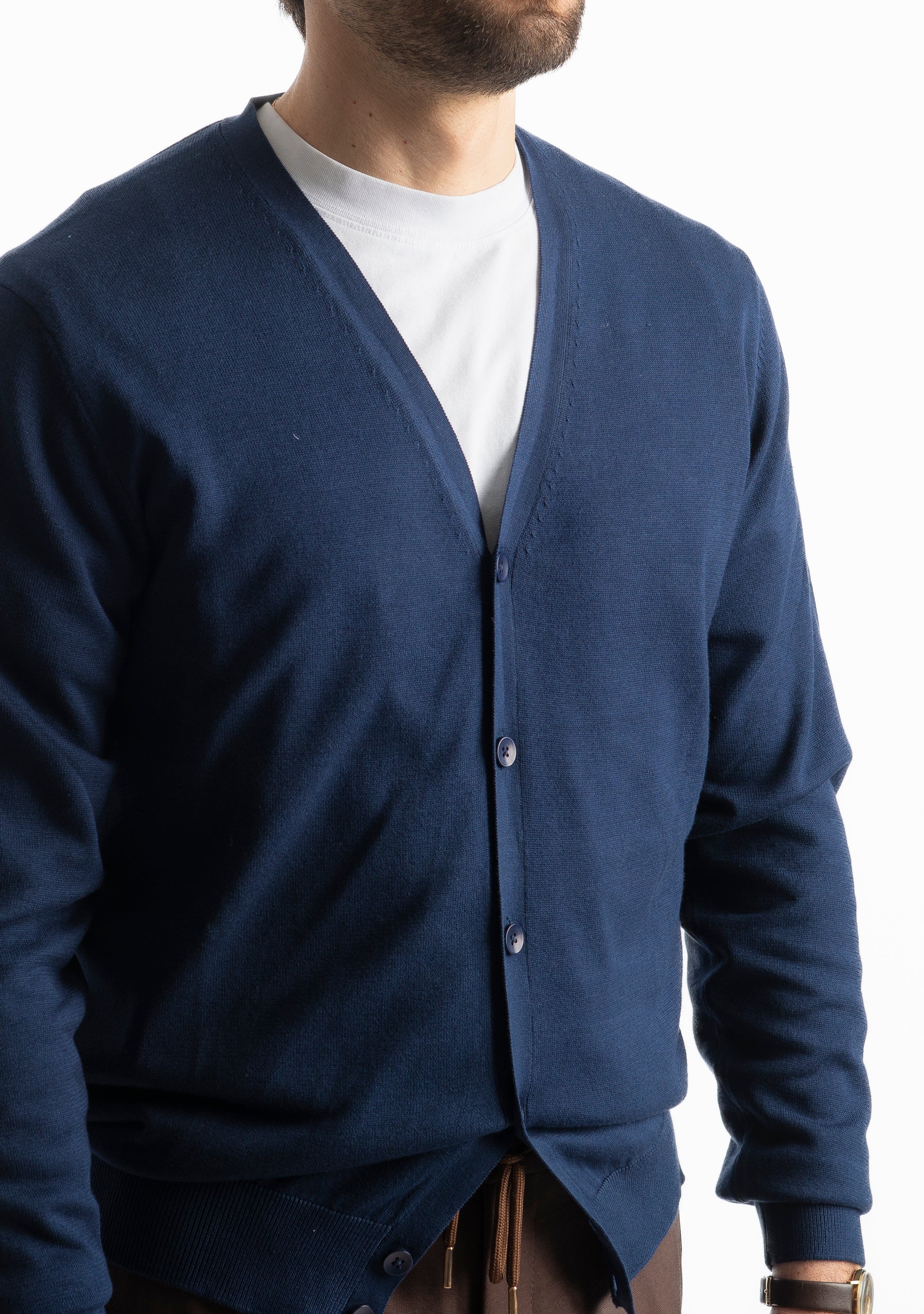 Cardigan Nerovago In Filo Blu