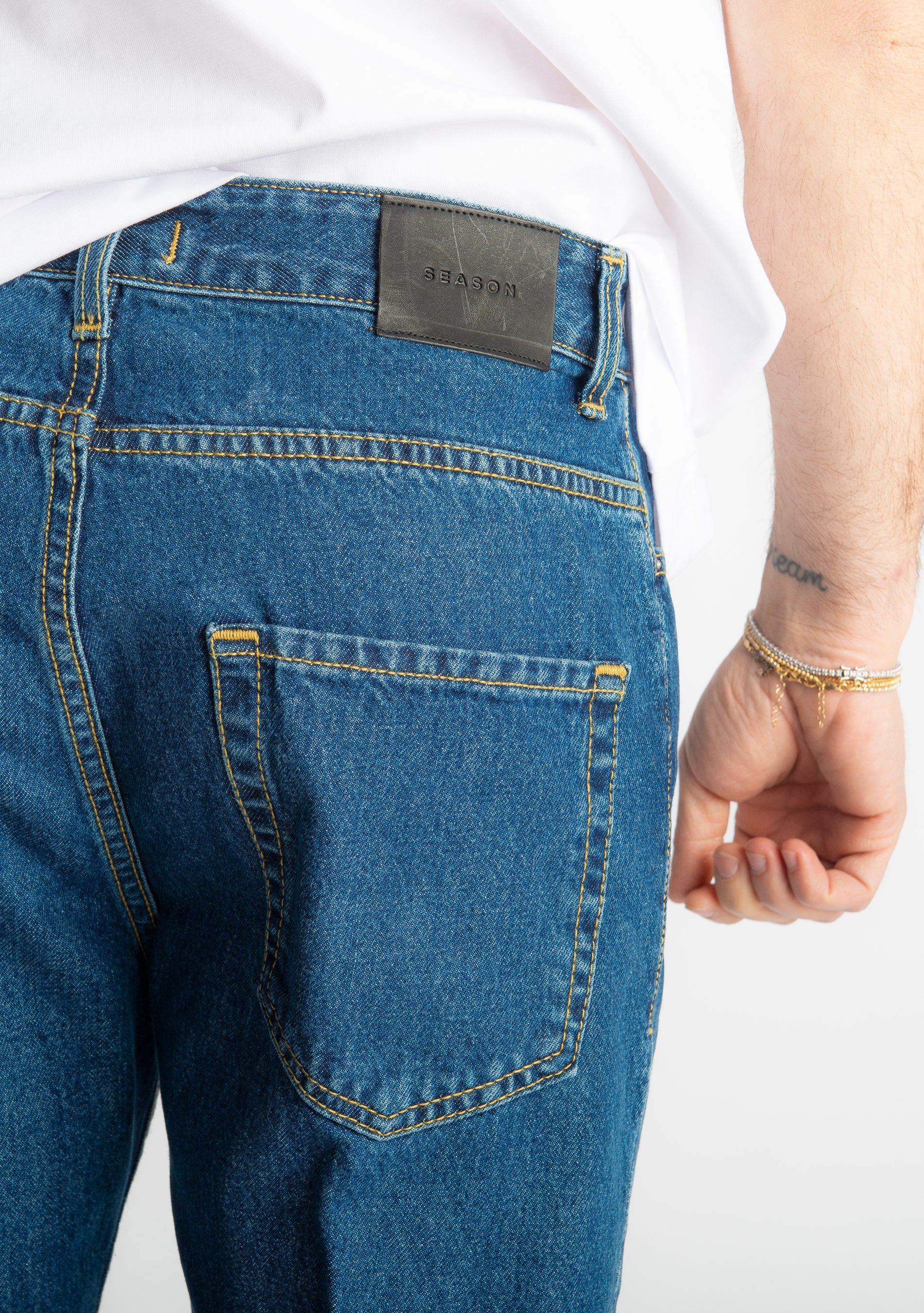 Jeans Carrot Fit Stone Washed - Cotone Mercerizzato