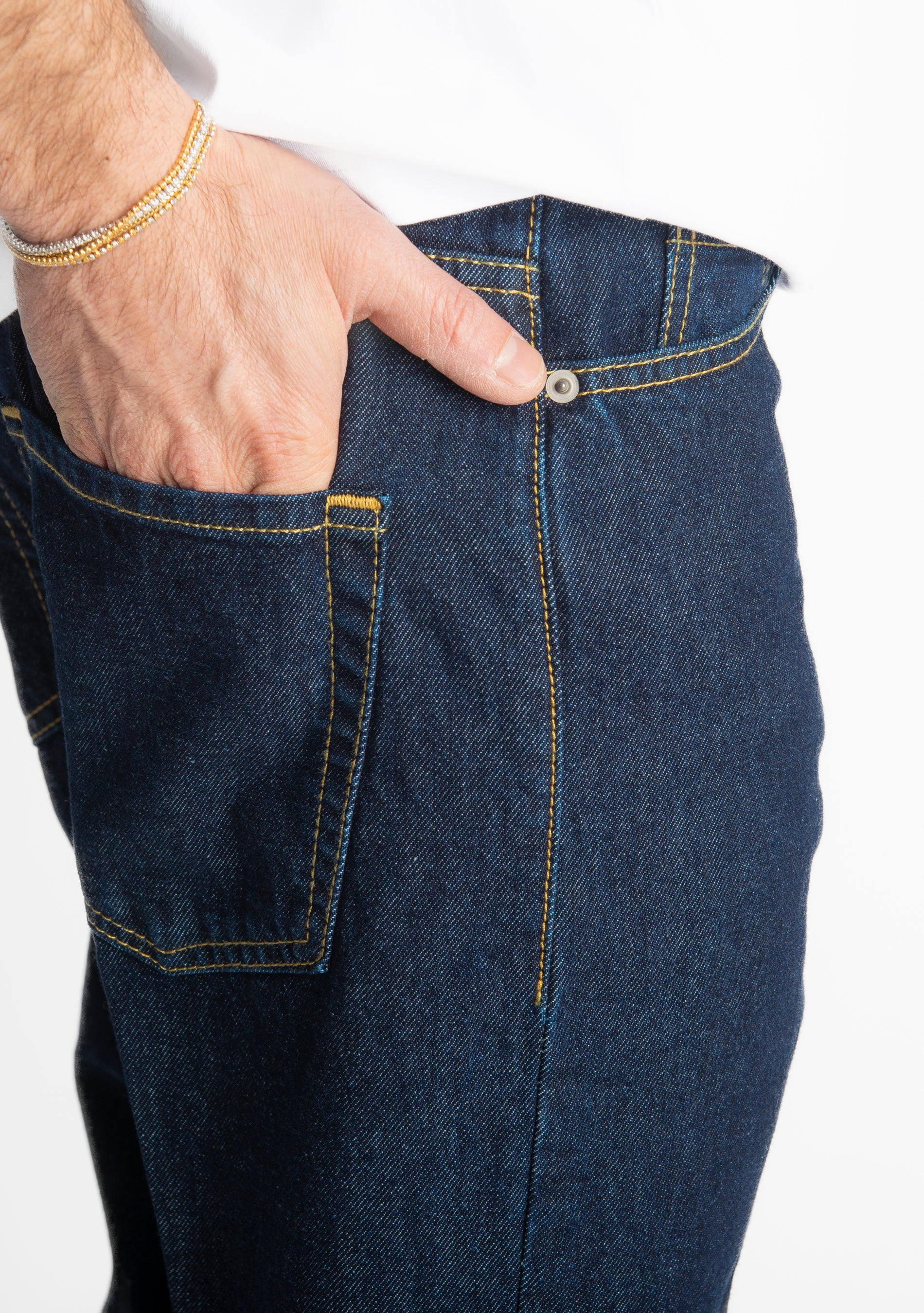 Jeans Uomo Carrot Fit Dark Blue - Cotone Mercerizzato
