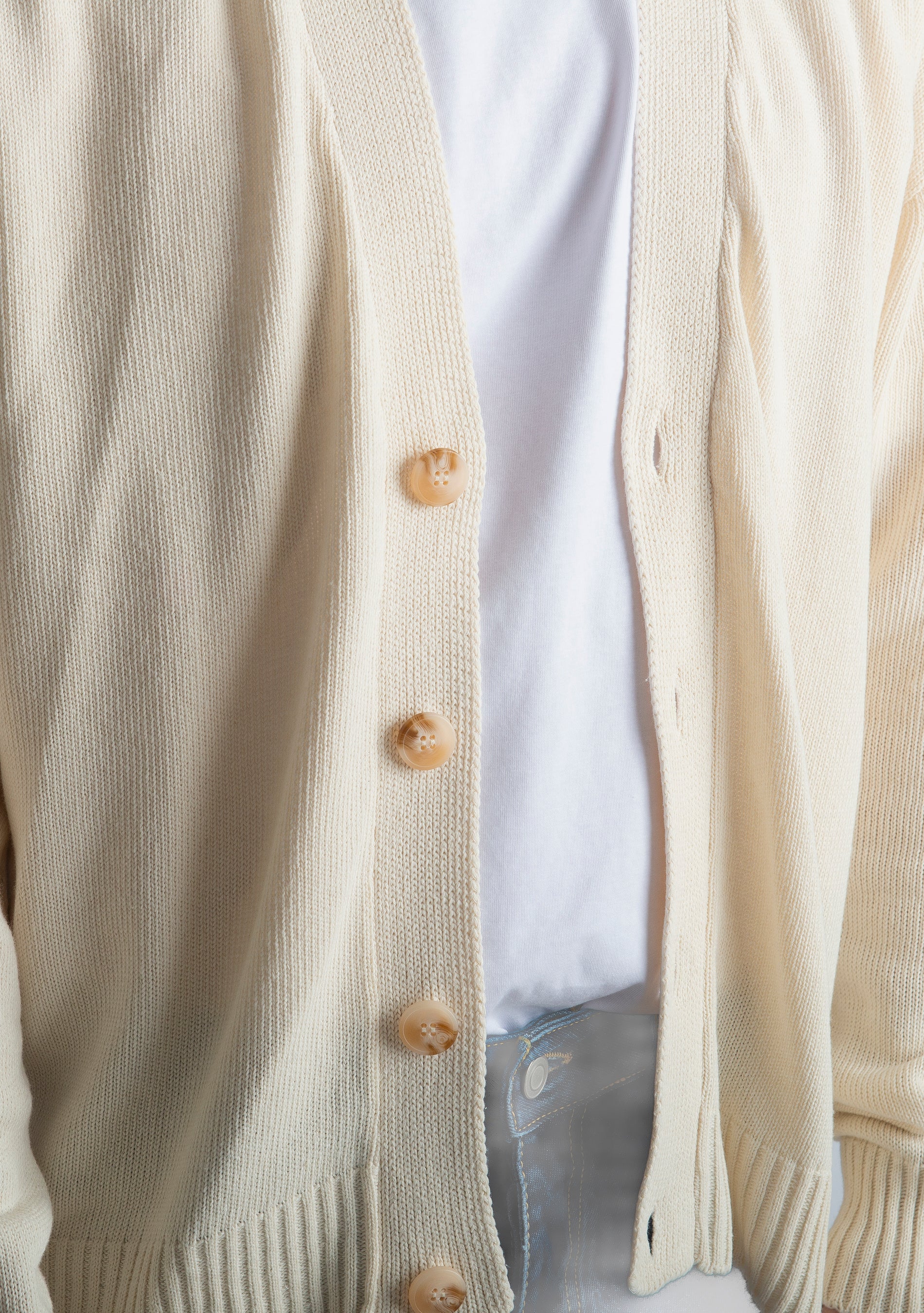 Cardigan In Filo Crop Burro