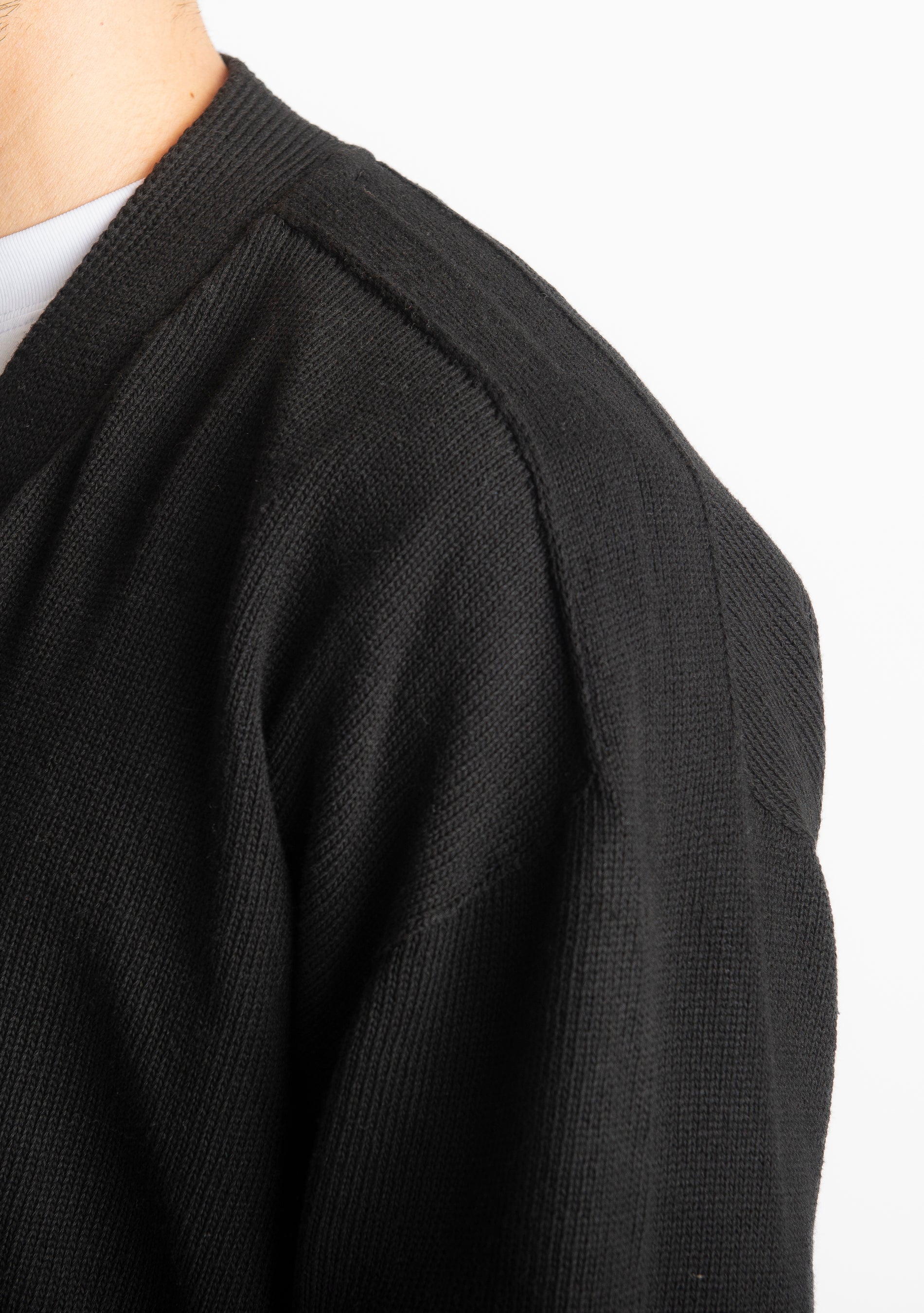 Cardigan In Filo Crop Nero