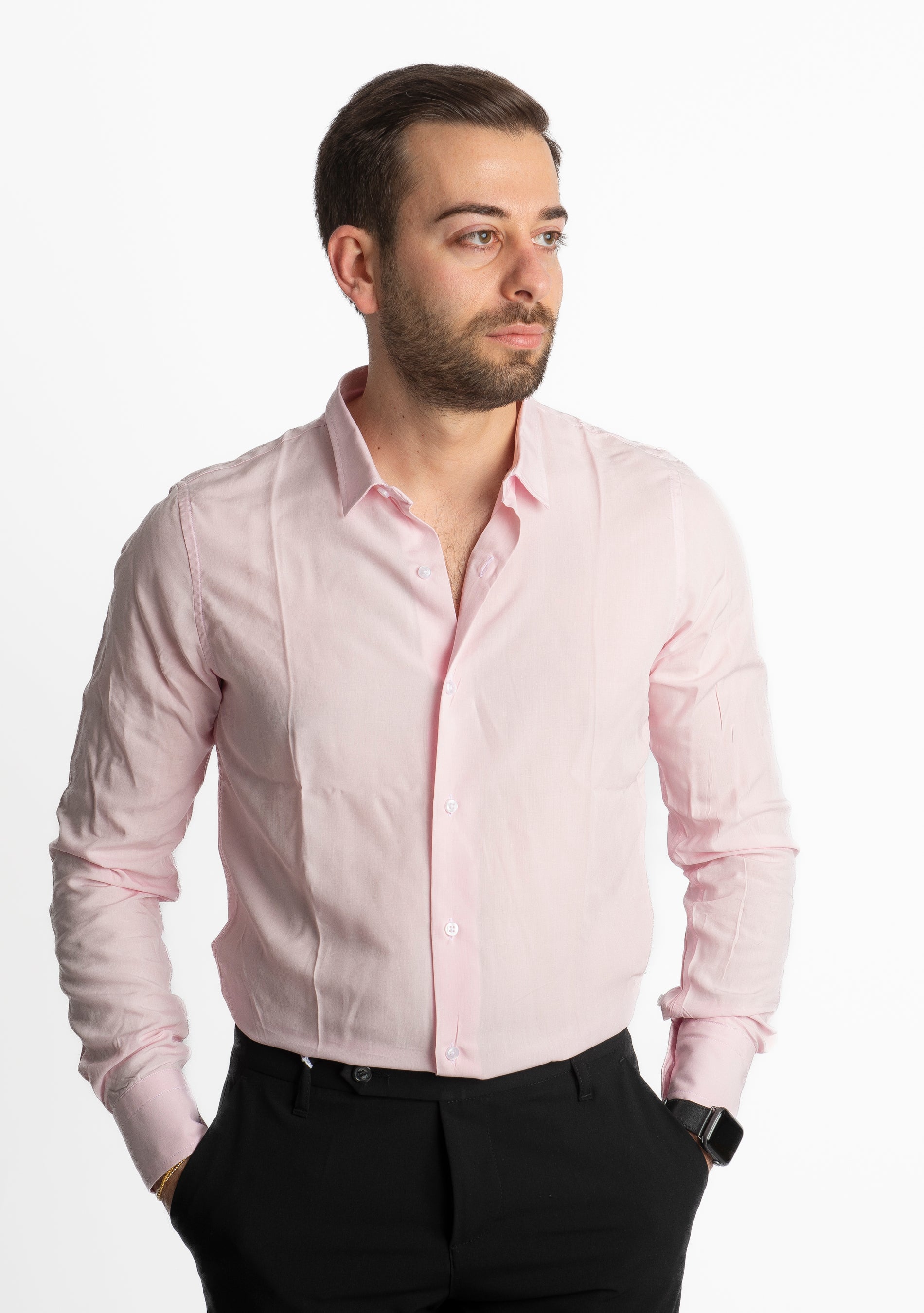 Camicia in Viscosa Rosa