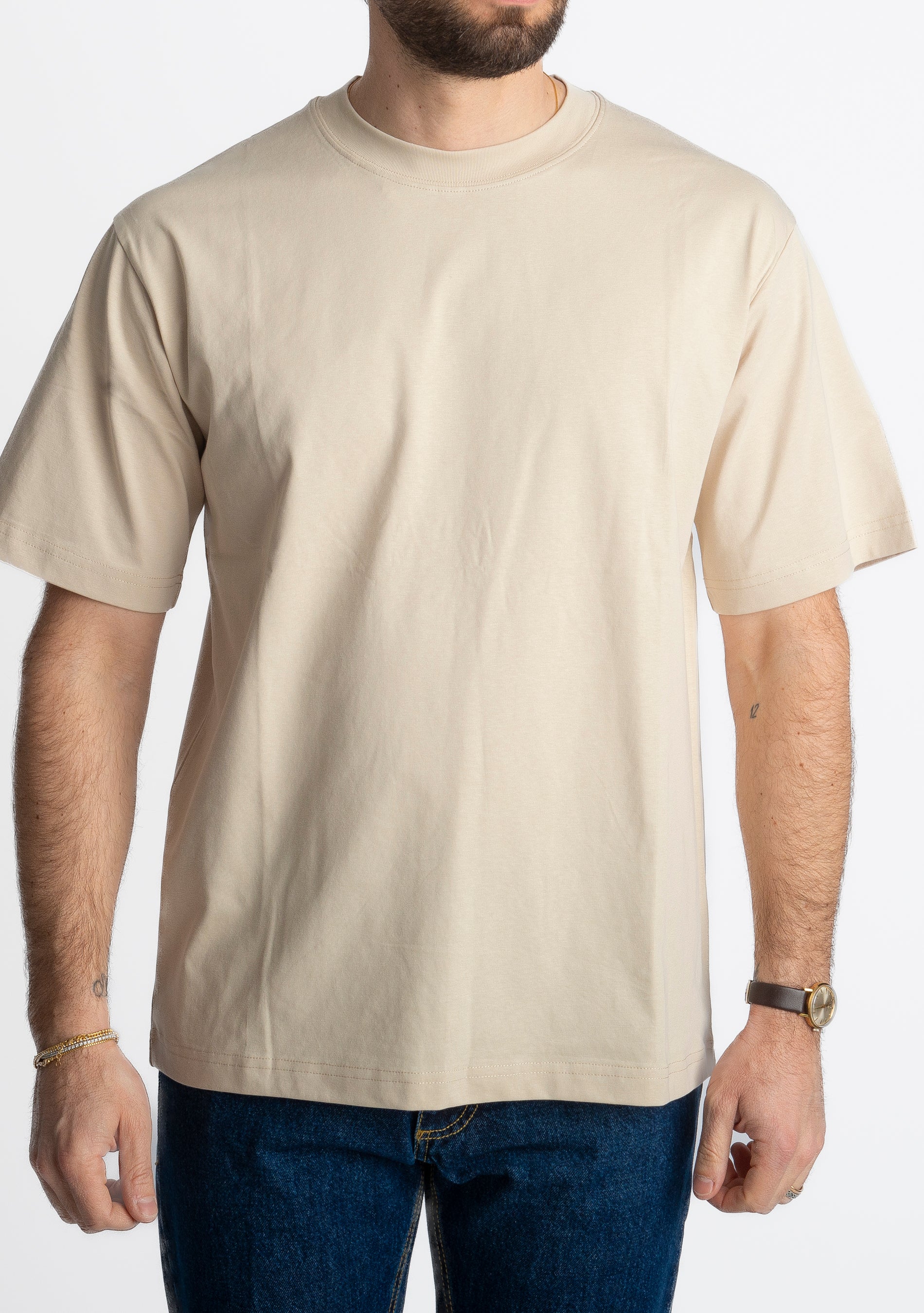 T-shirt Regular in Cotone Beige