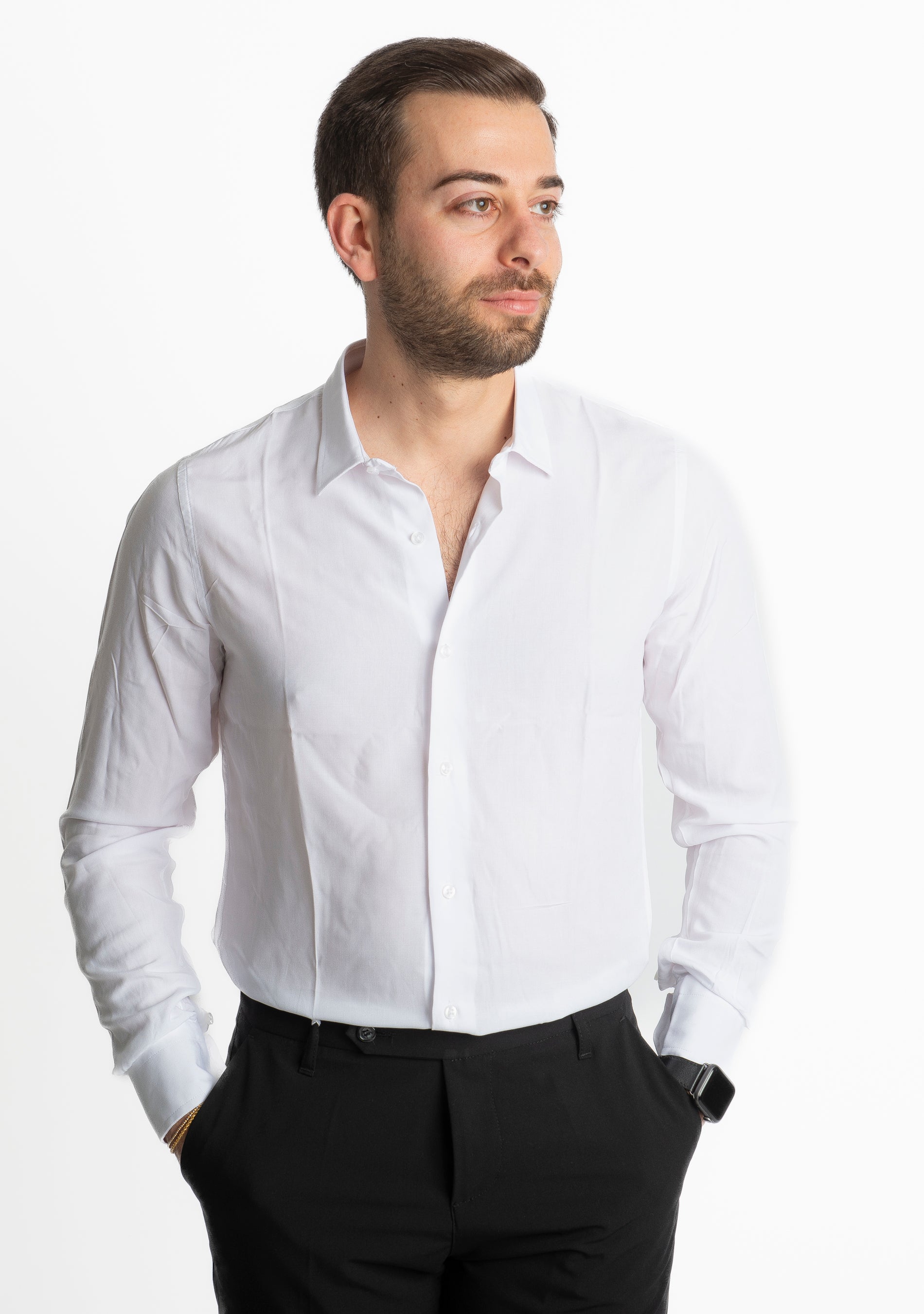Camicia in Viscosa Bianca