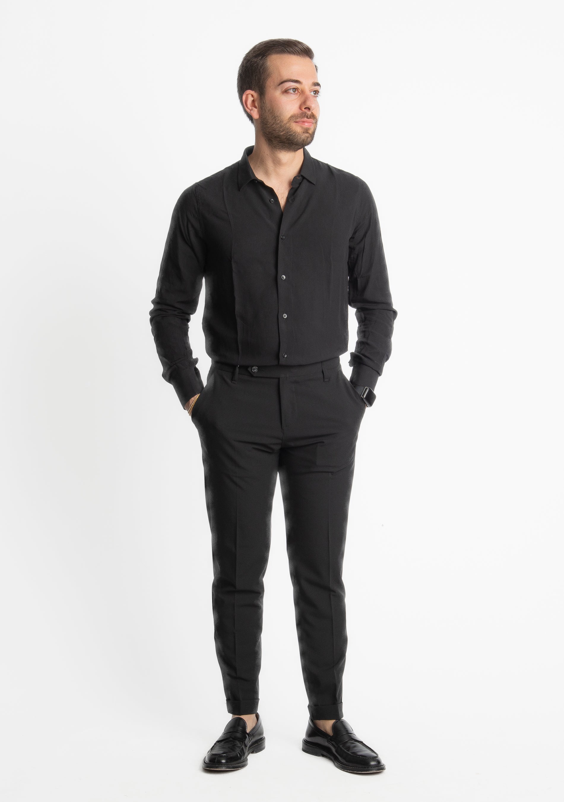 Camicia in Viscosa Nera