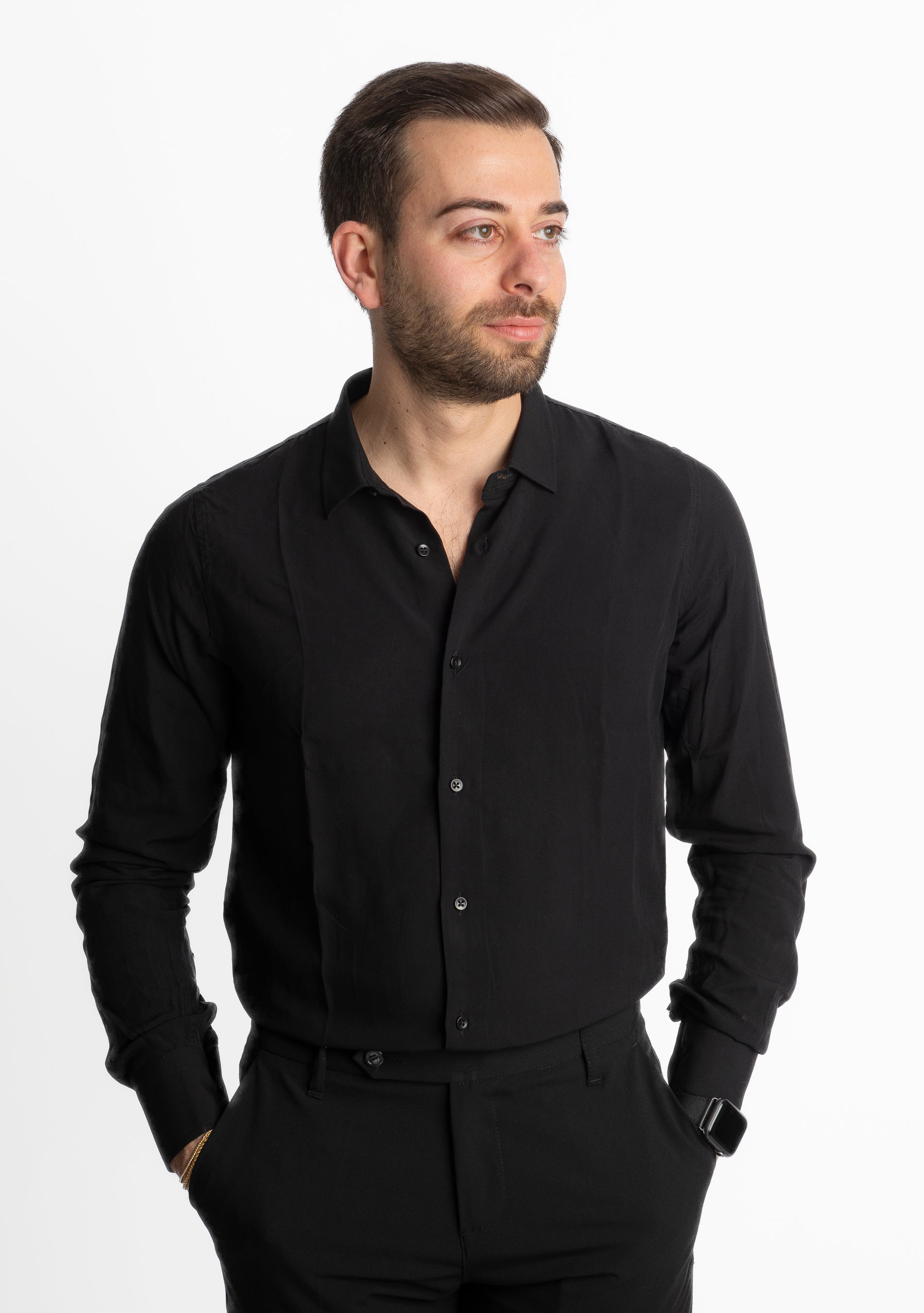 Camicia in Viscosa Nera