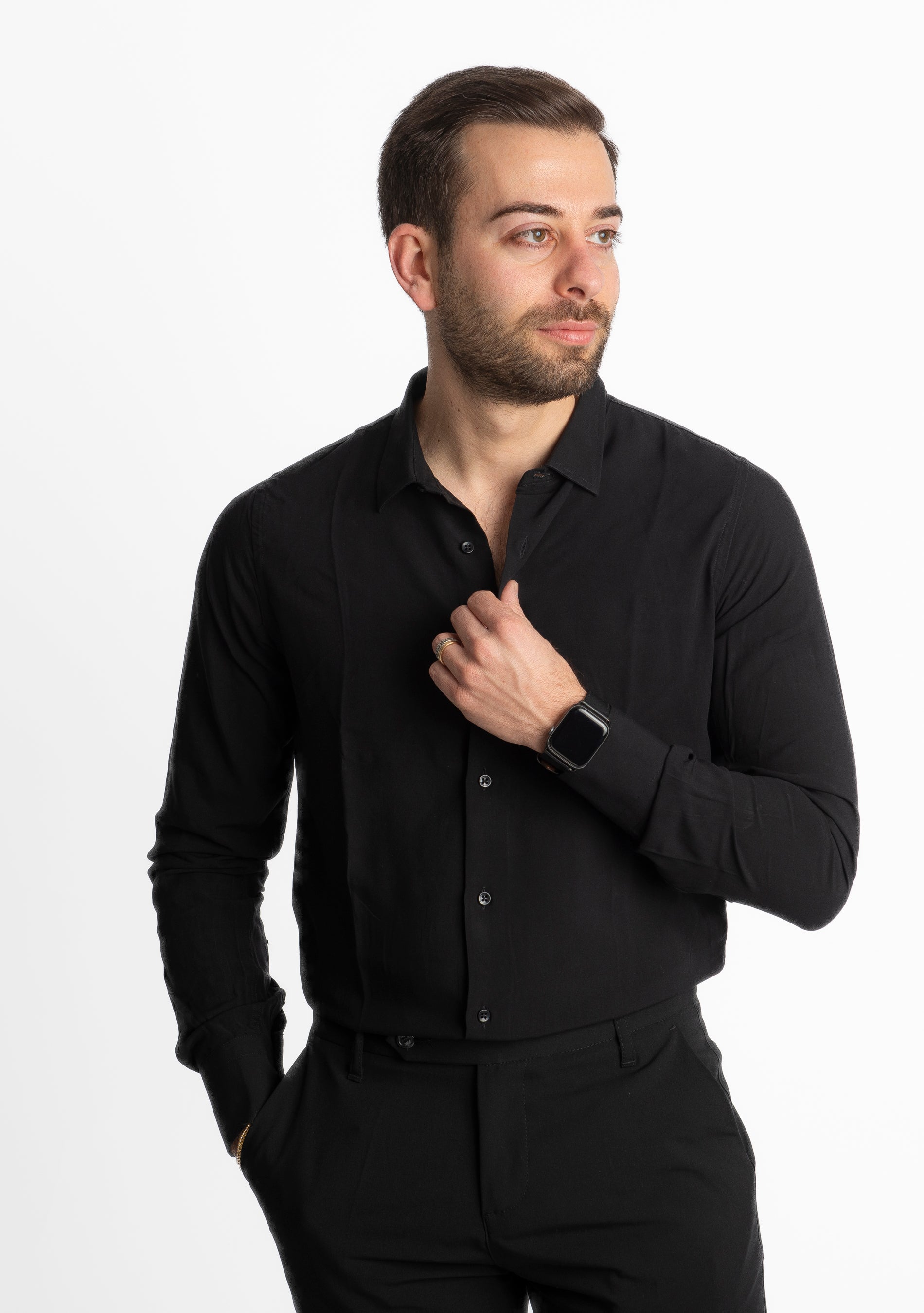 Camicia in Viscosa Nera
