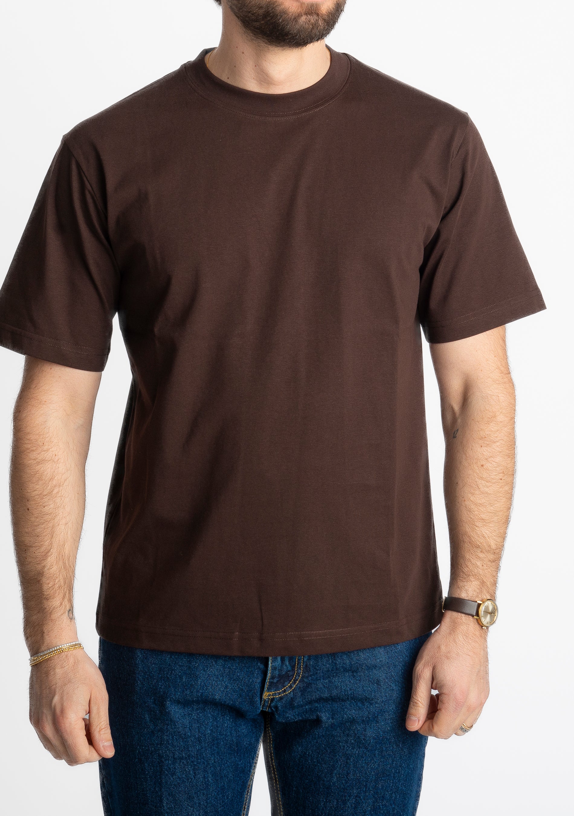 T-shirt Regular in Cotone Testa di Moro