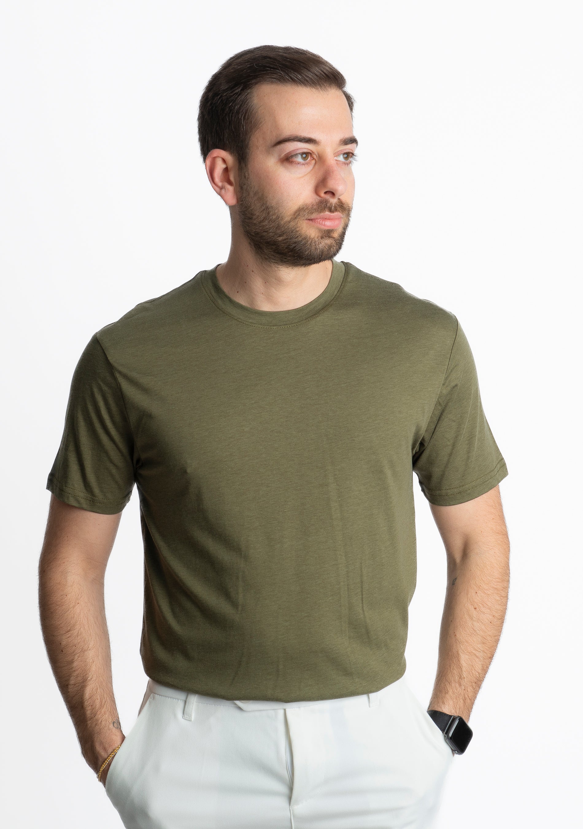 T-shirt Cotone Extrafine Verde Militare