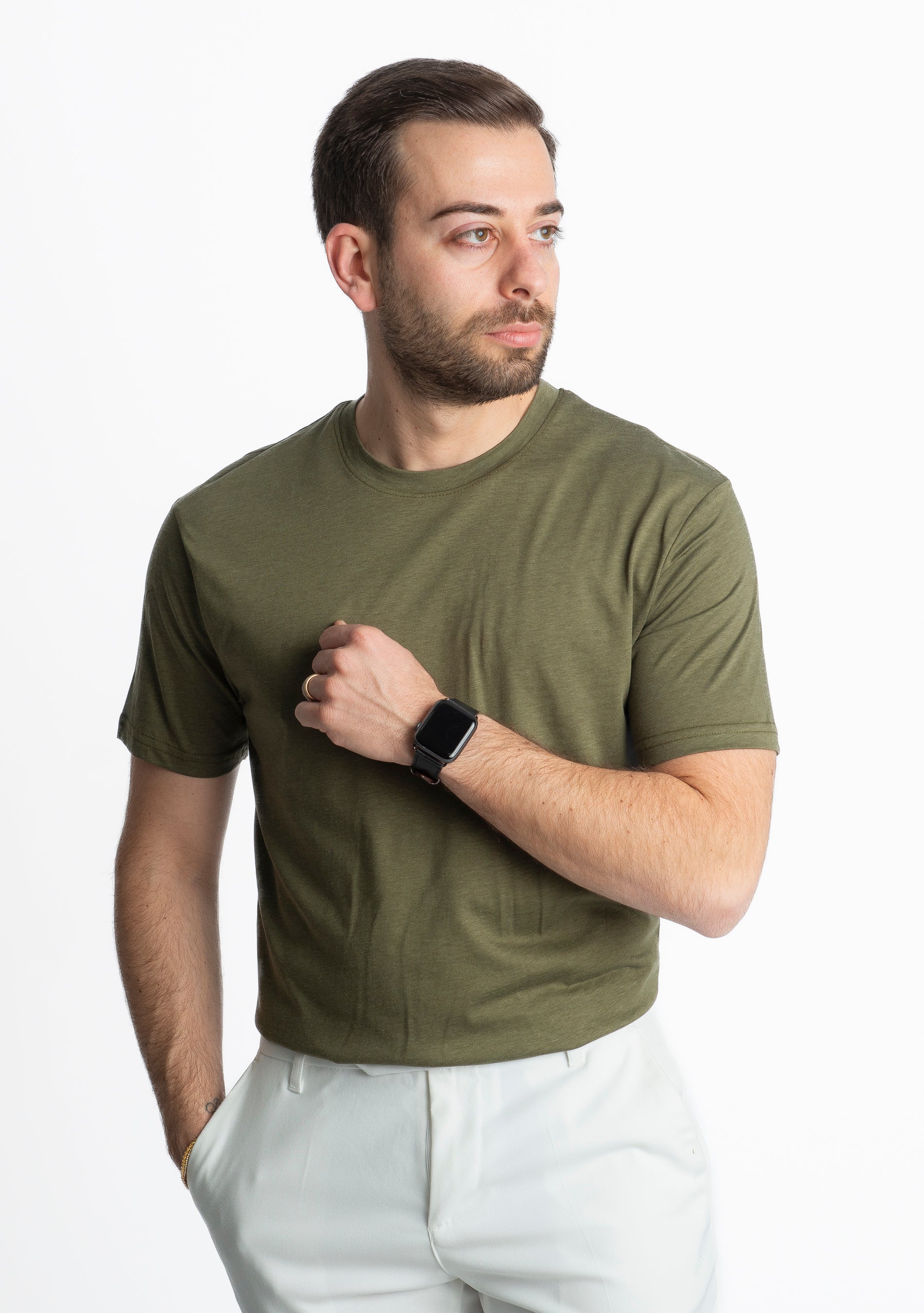 T-shirt Cotone Extrafine Verde Militare