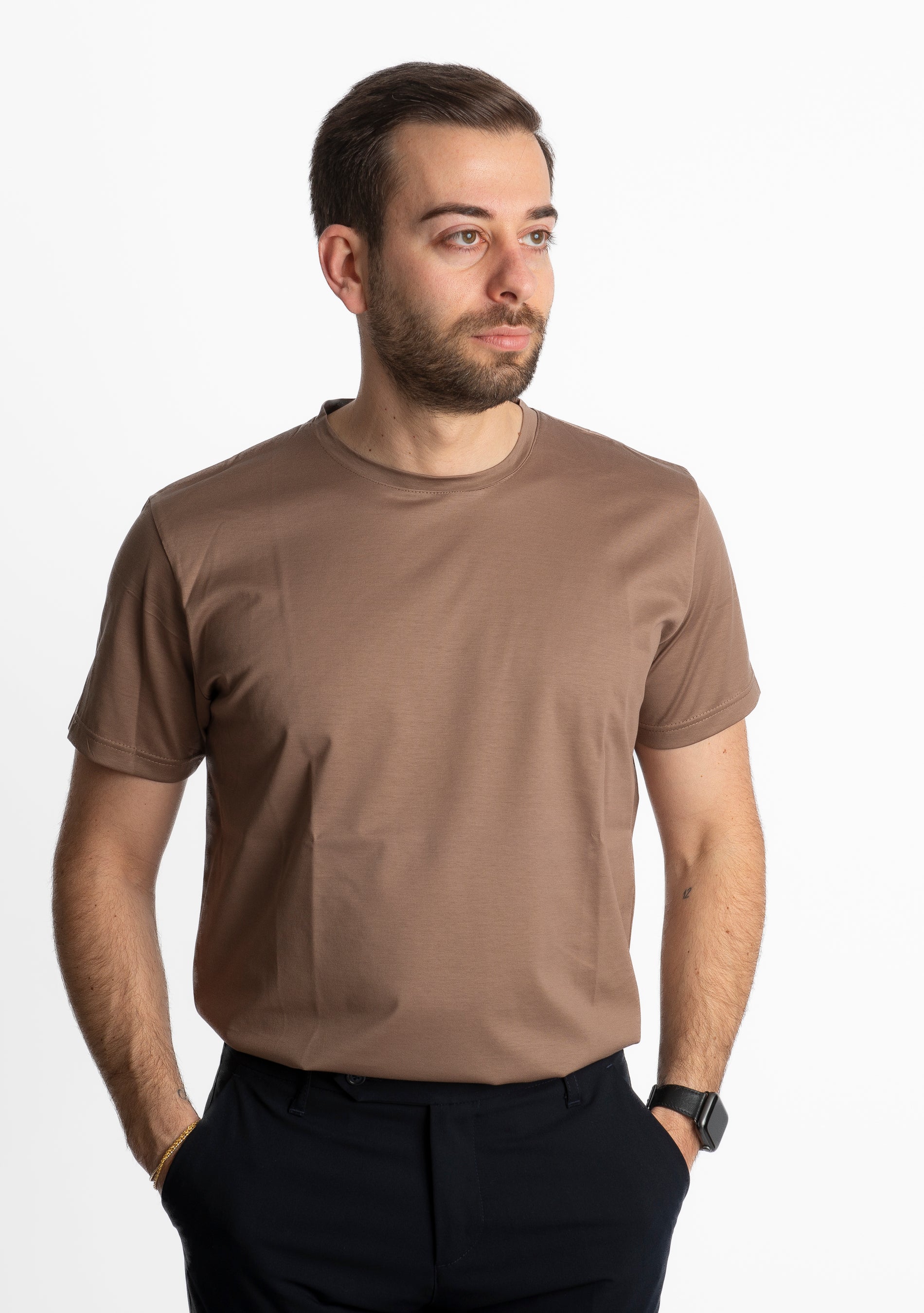 T-shirt Uomo Filo di Scozia Fango