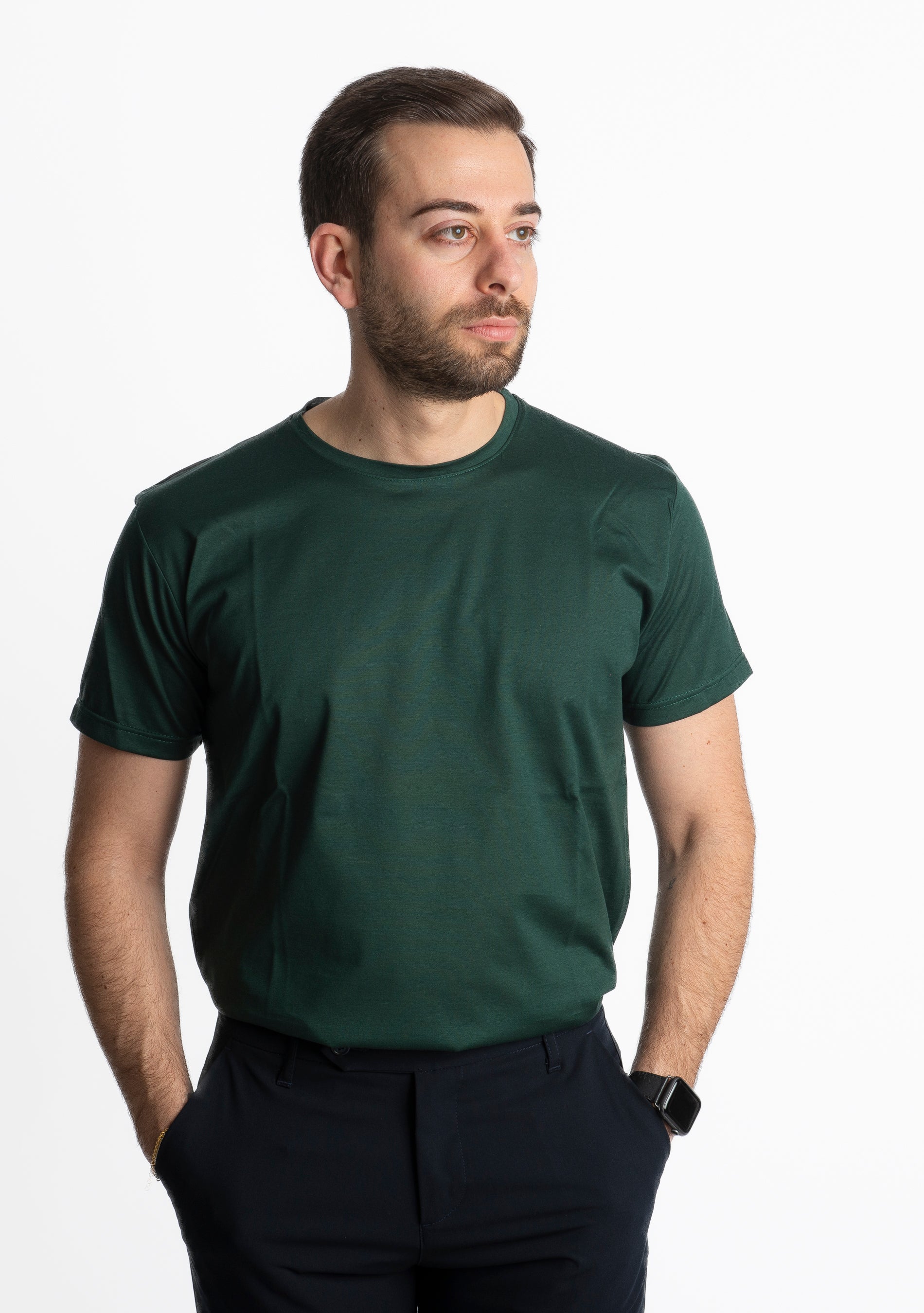 T-shirt Uomo Filo di Scozia Verde Loden