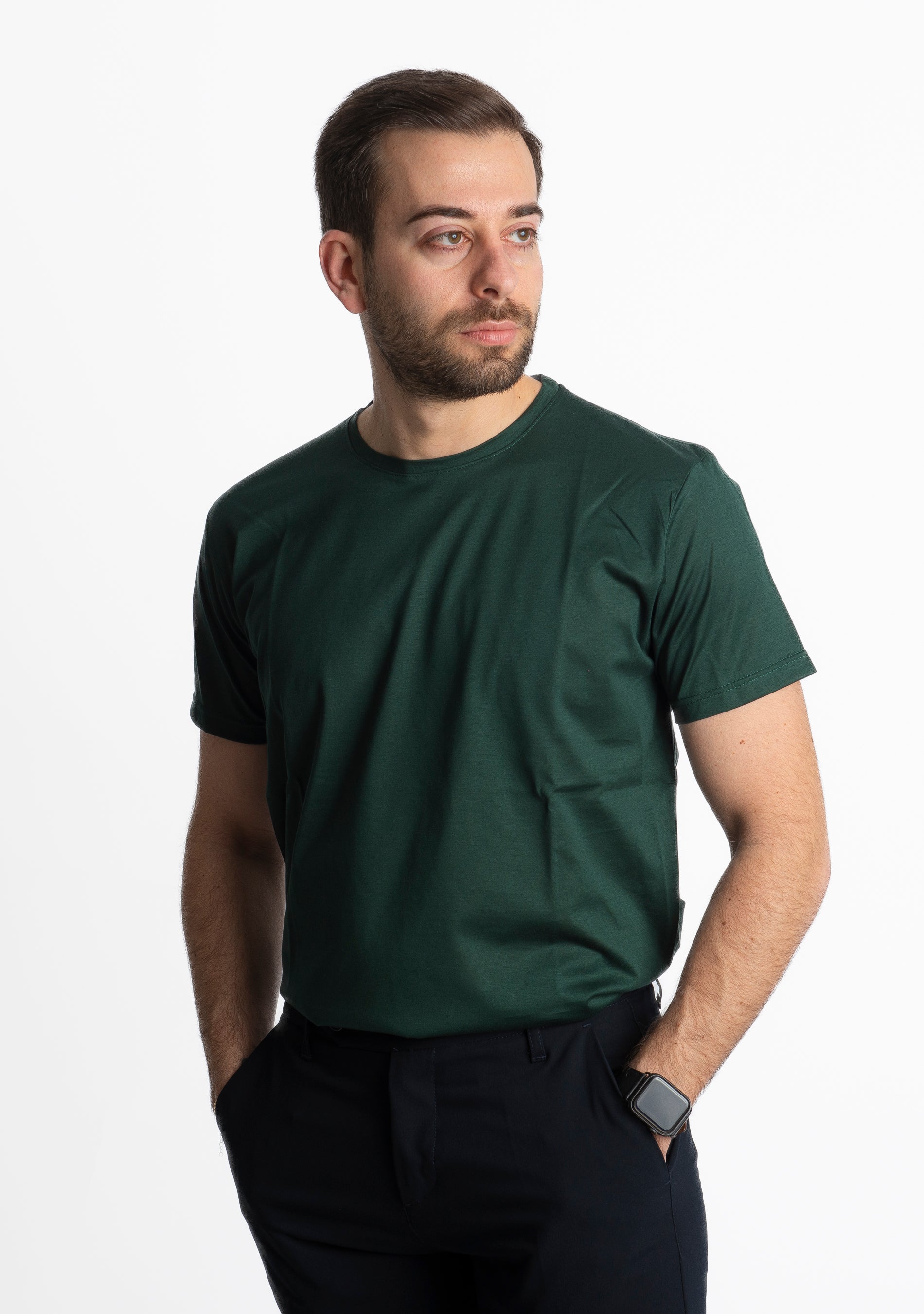 T-shirt Uomo Filo di Scozia Verde Loden