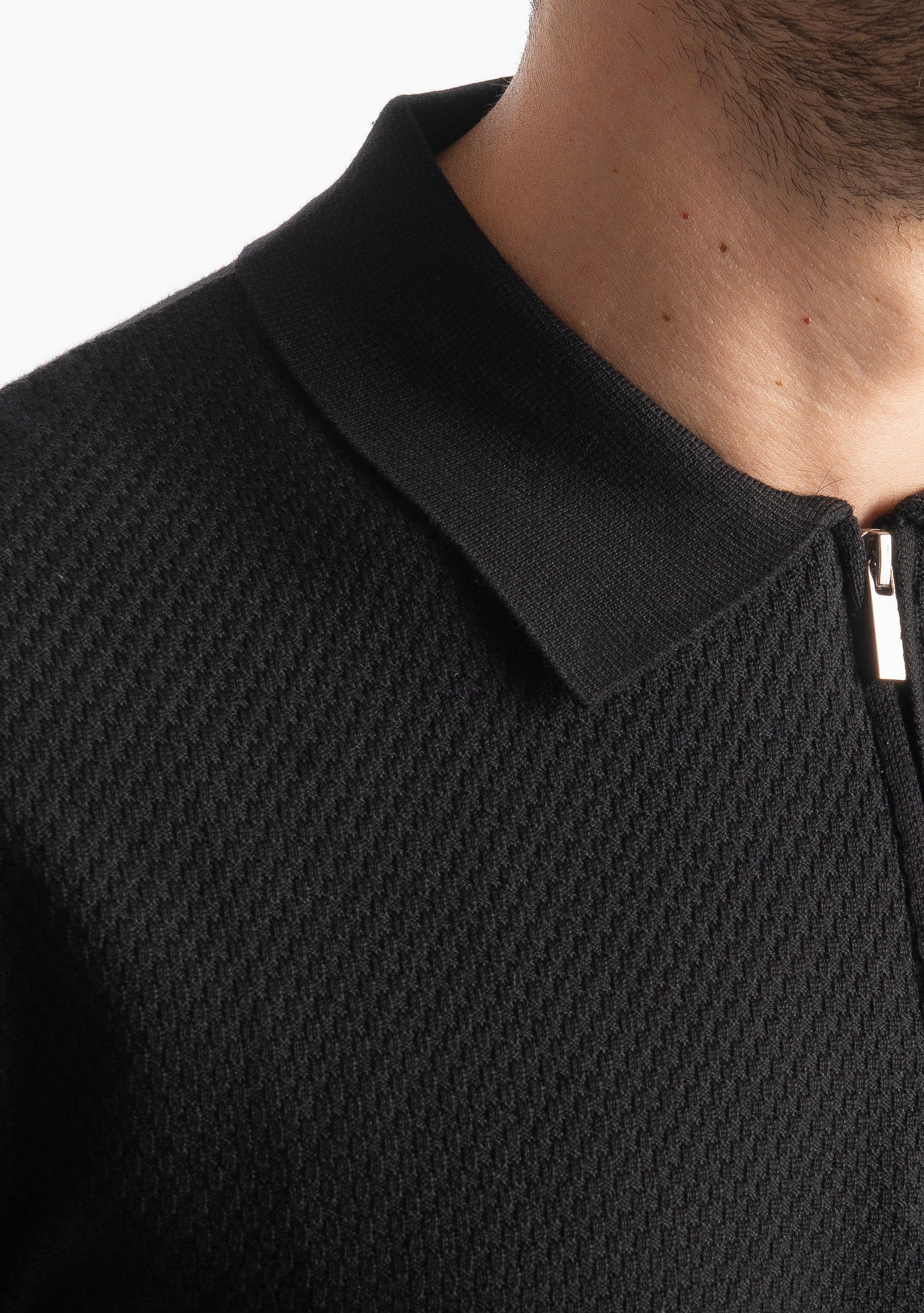 Polo in Maglia M945 Nero