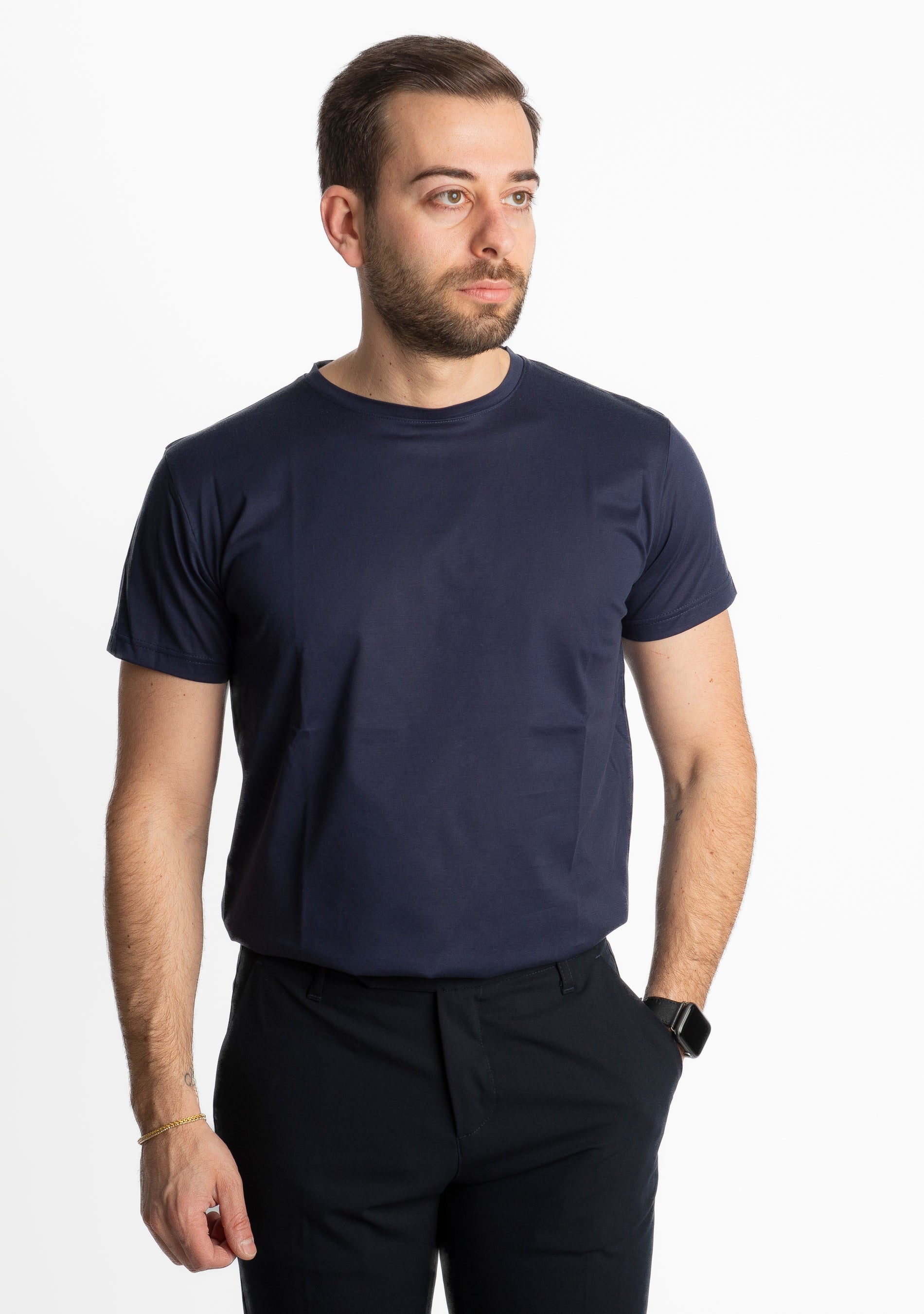 T-shirt Uomo Filo di Scozia Blu