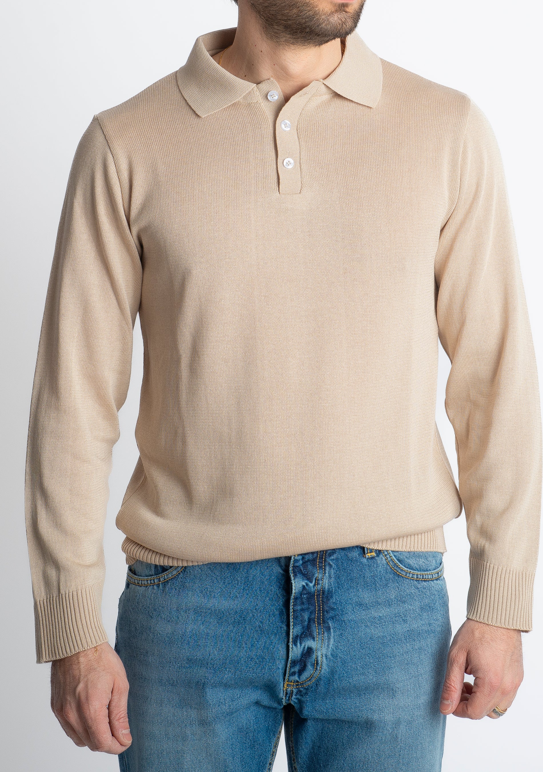 Polo In Filo Tre Bottoni Luxury Corda