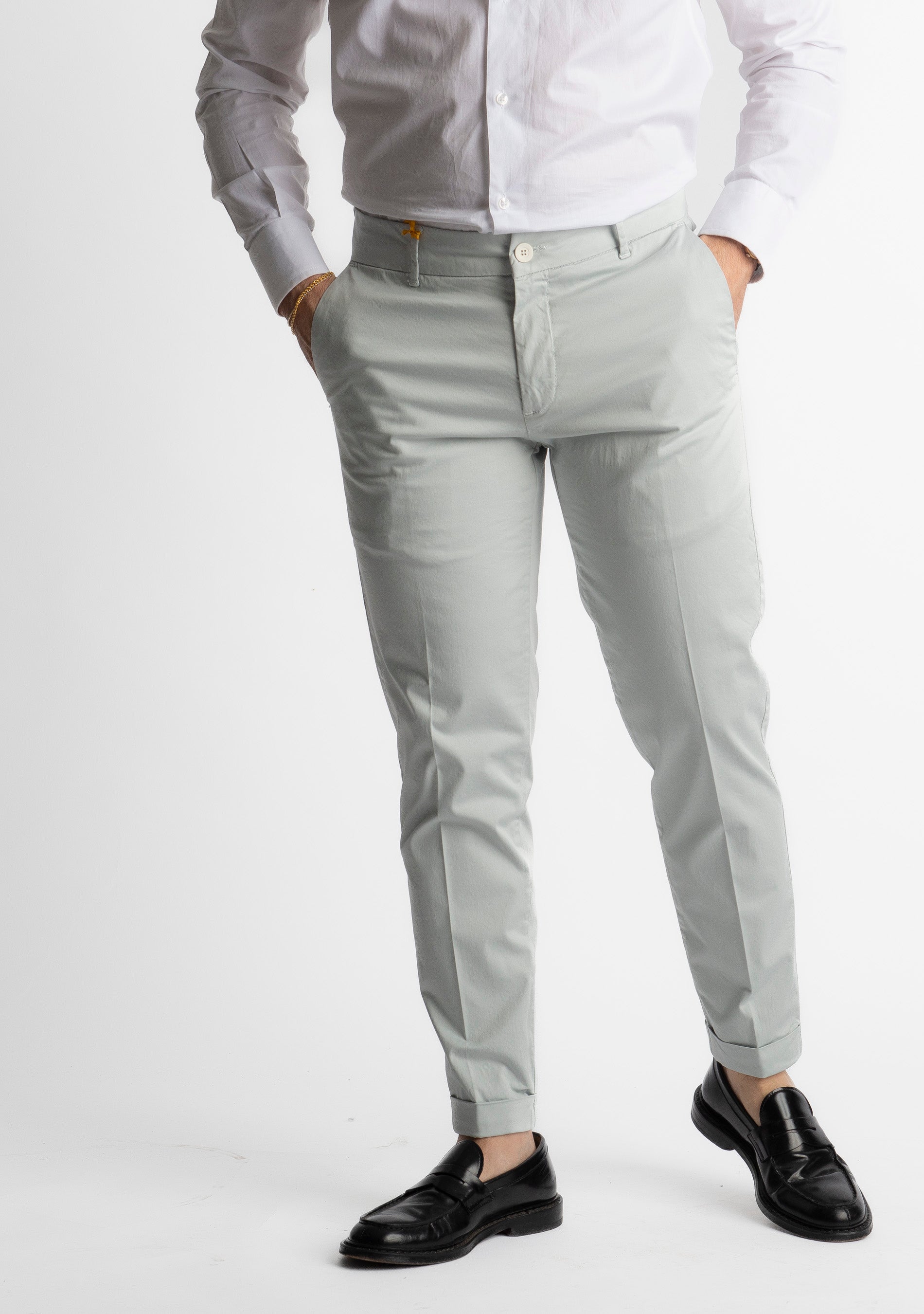 Pantalone Chino in Cotone Ghiaccio