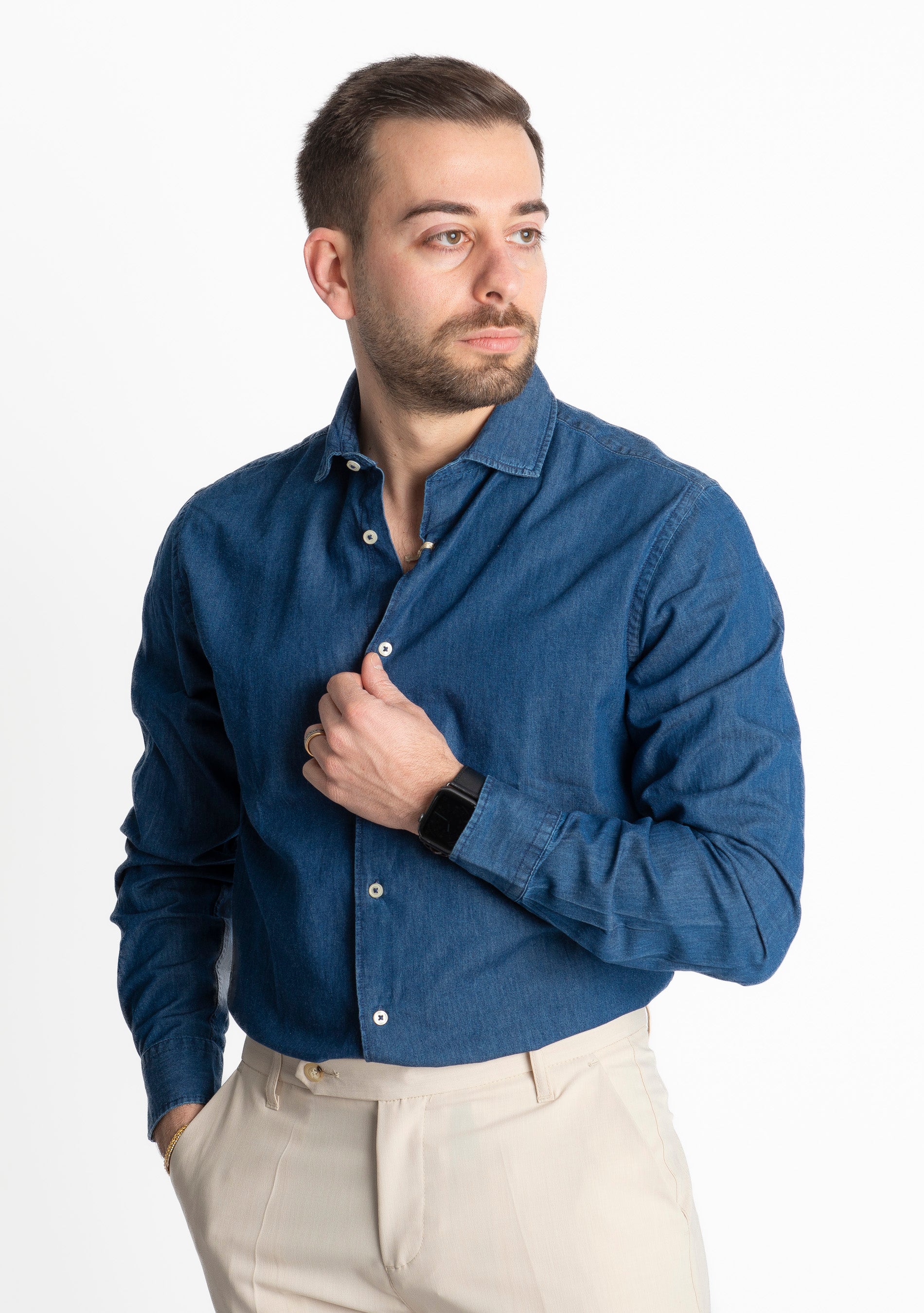Camicia Denim Officine Borboniche Blu Scuro