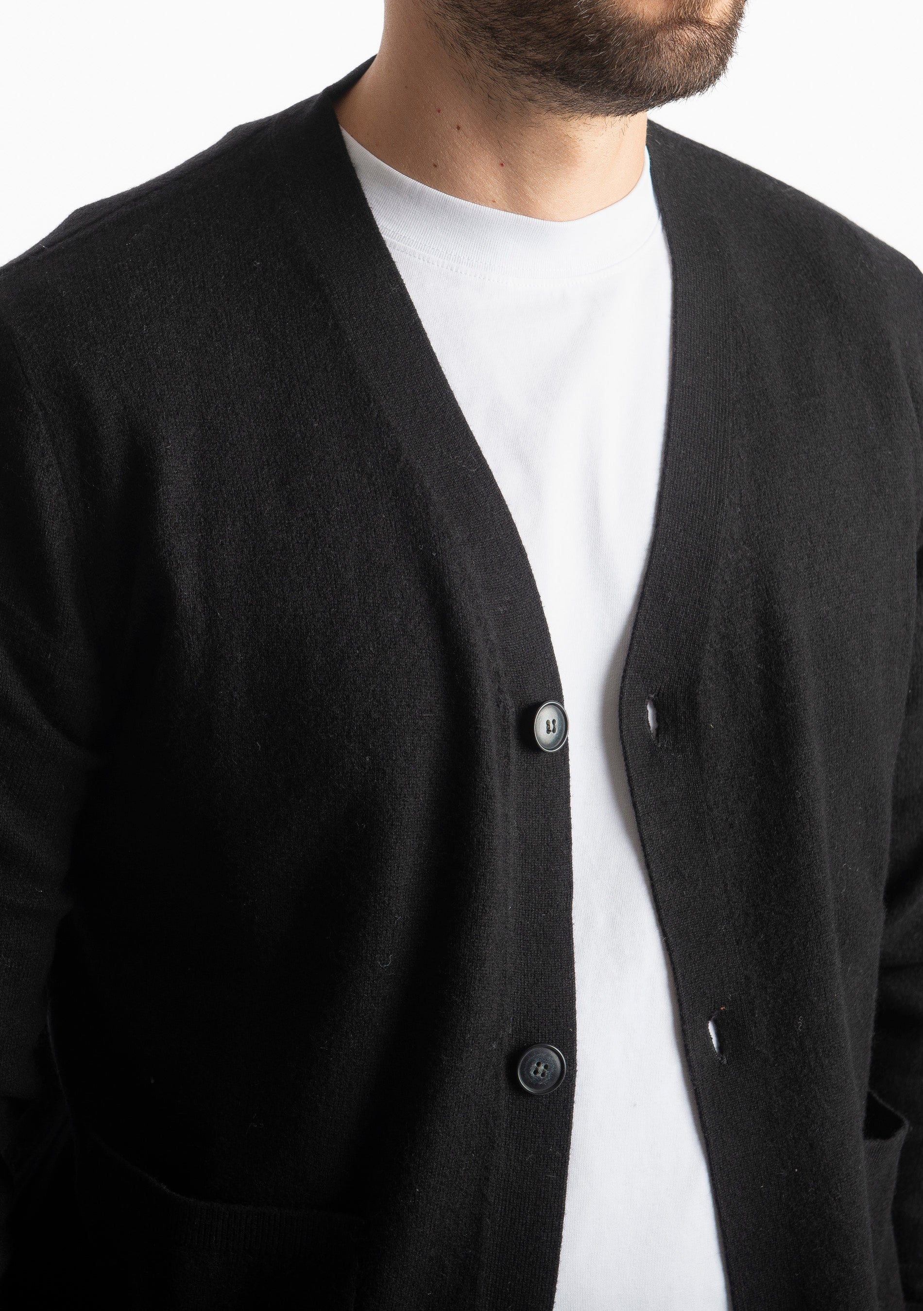 Cardigan In Cashmere CA33 Nero