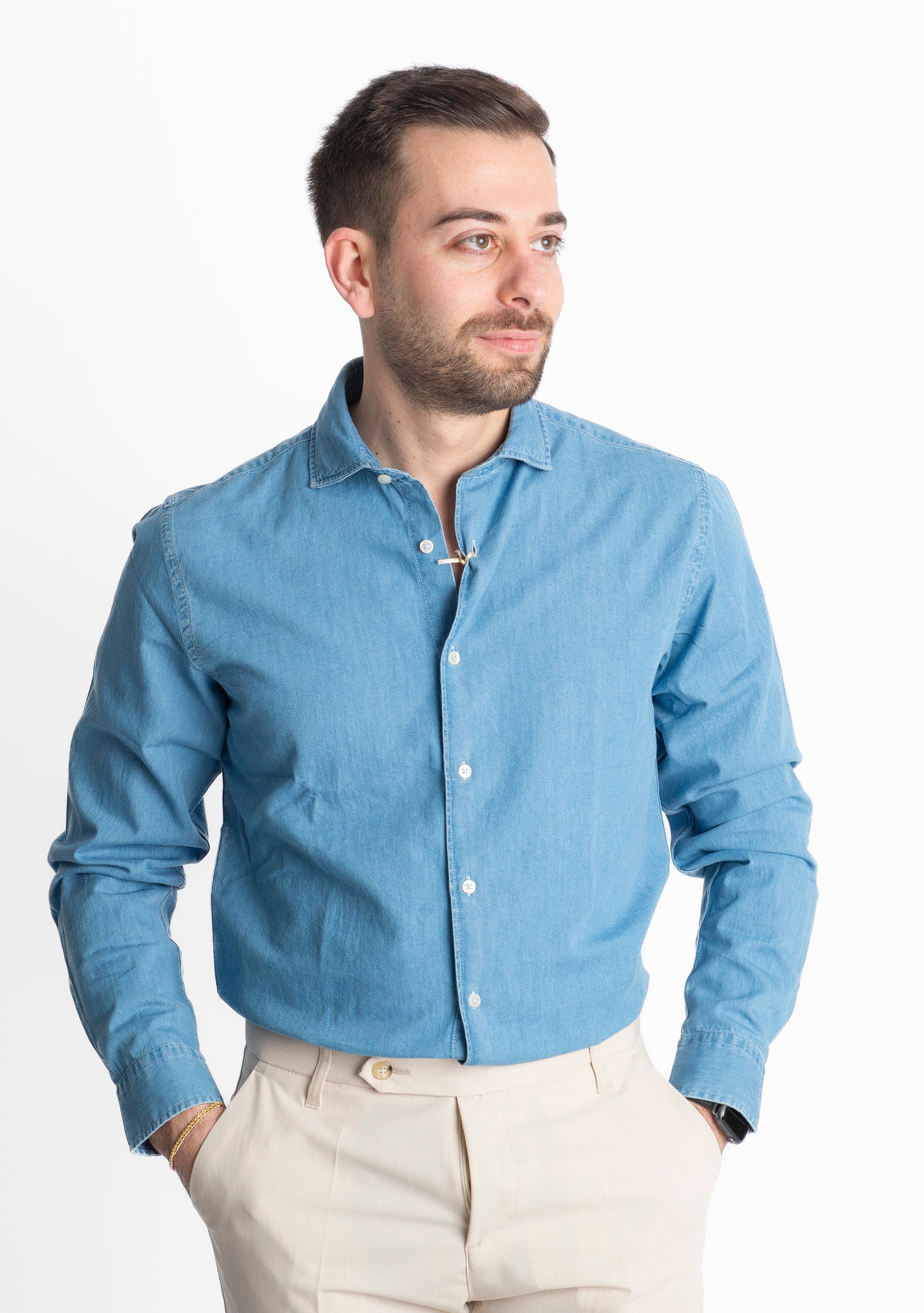 Camicia Denim Officine Borboniche Lavaggio Chiaro